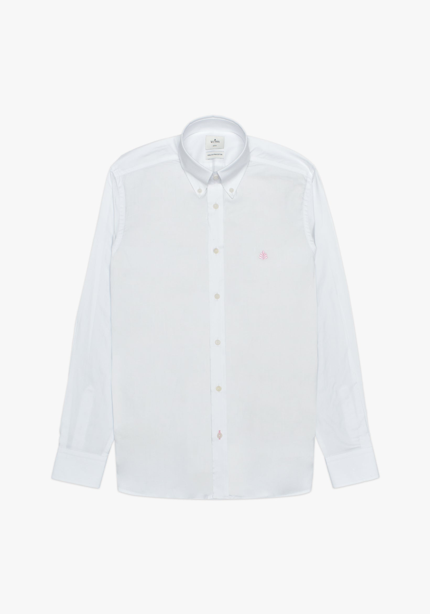 Camisa Blanca Cuello Button Down L Rosado - Main Image