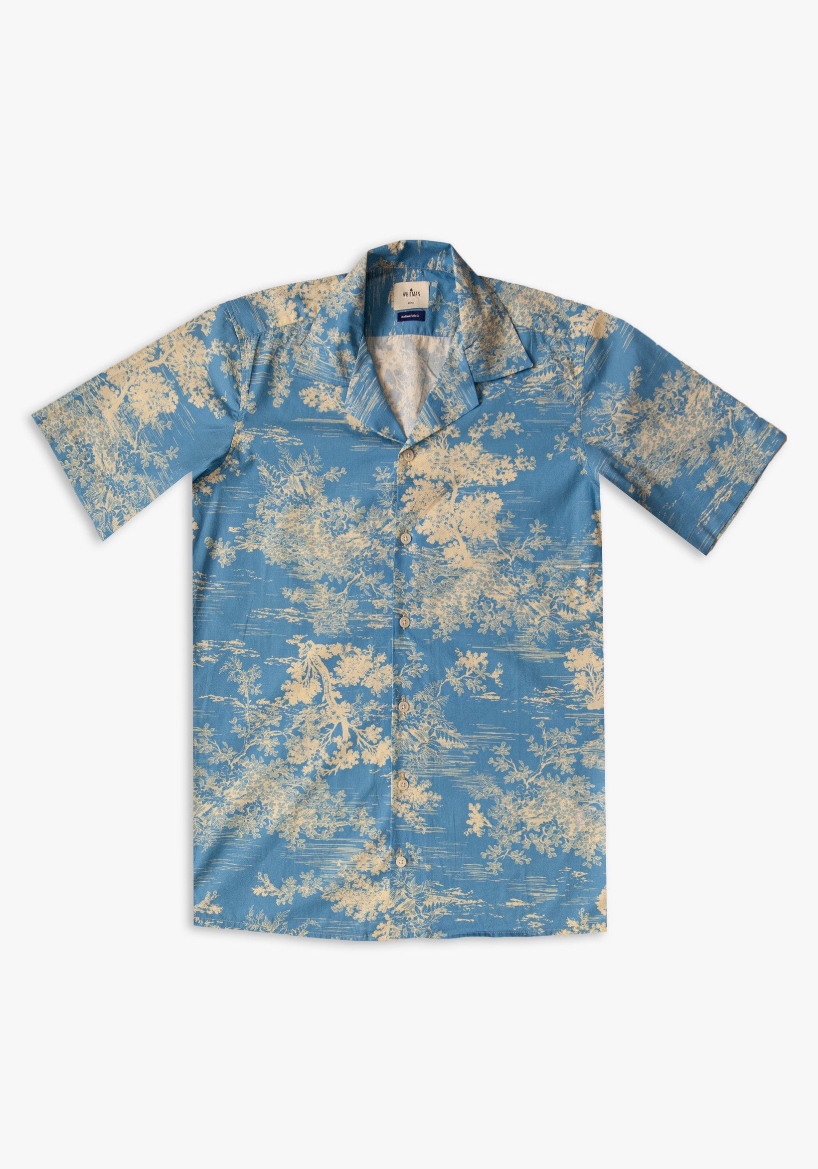 Camisa Cubana Est. Italo Azul - Beige