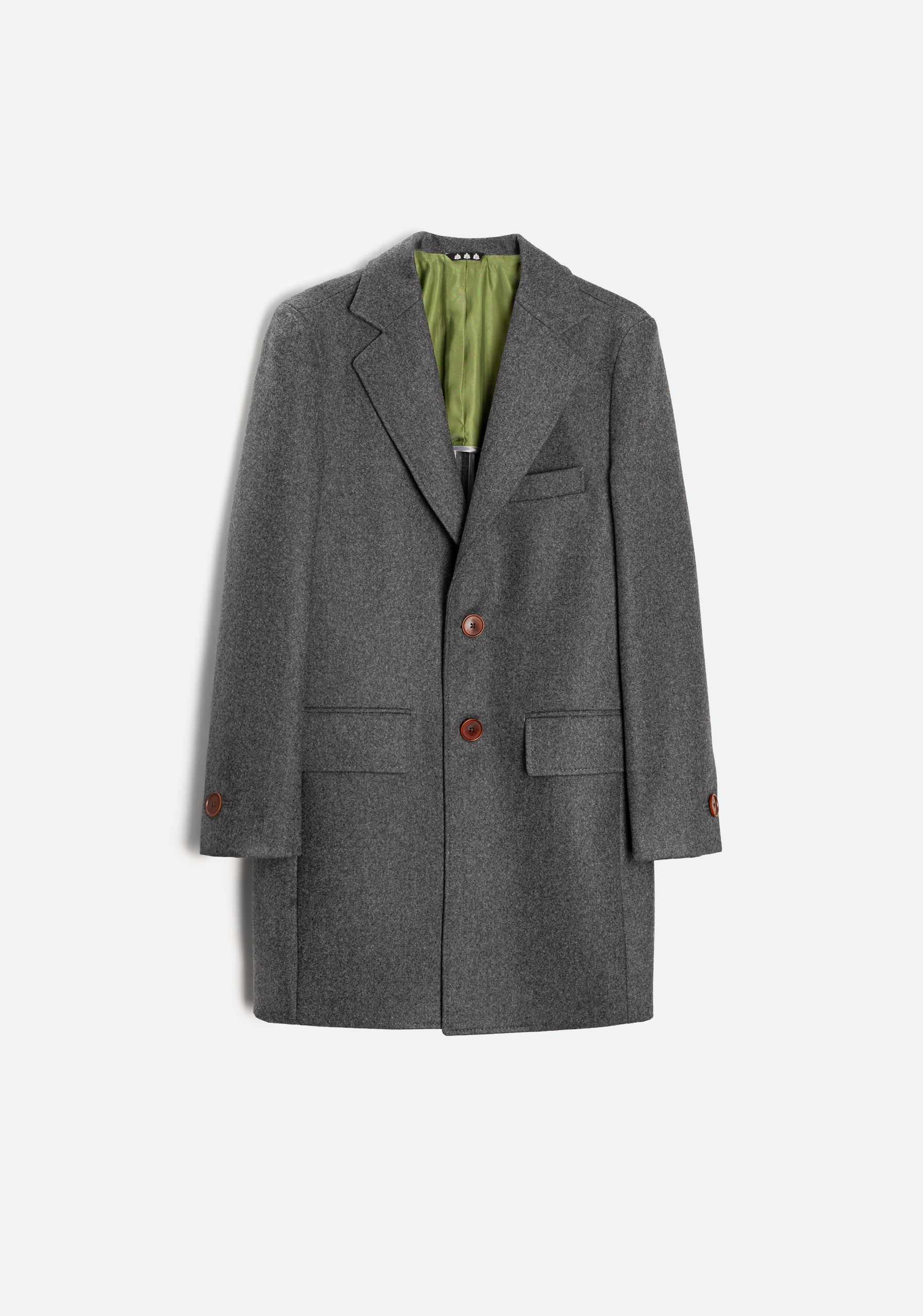 Abrigo H Legado Unicolor Lana Gris Med