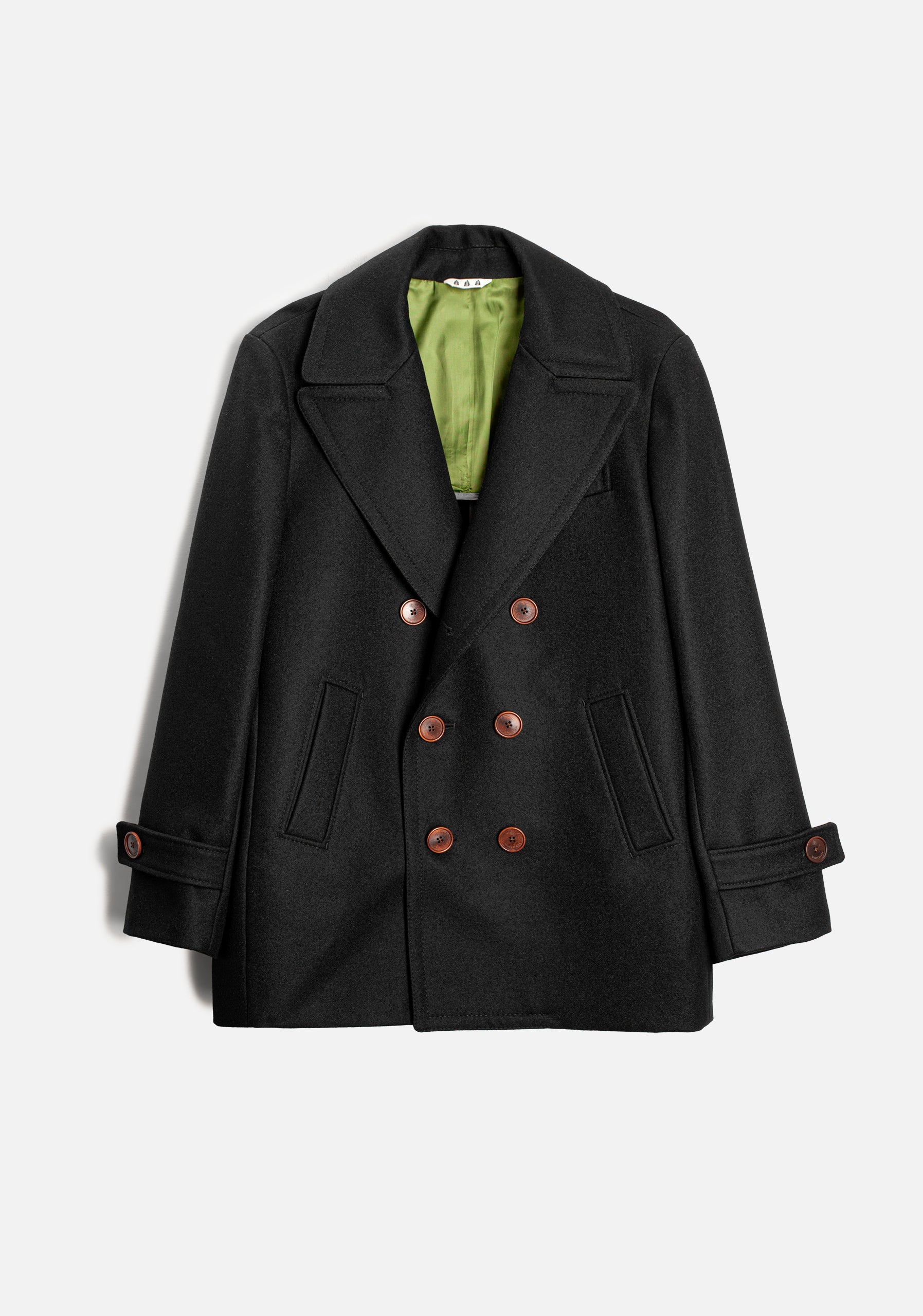 Abrigo H Loretto Unicolor Lana Negro