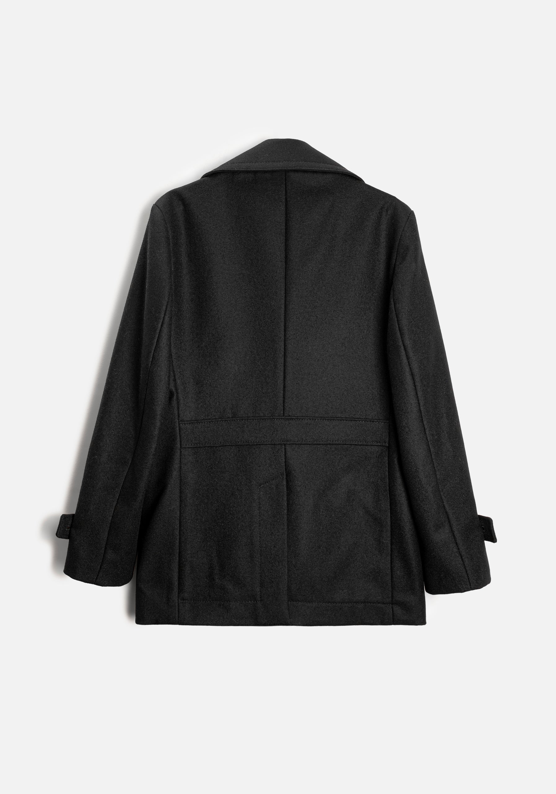 Abrigo H Loretto Unicolor Lana Negro