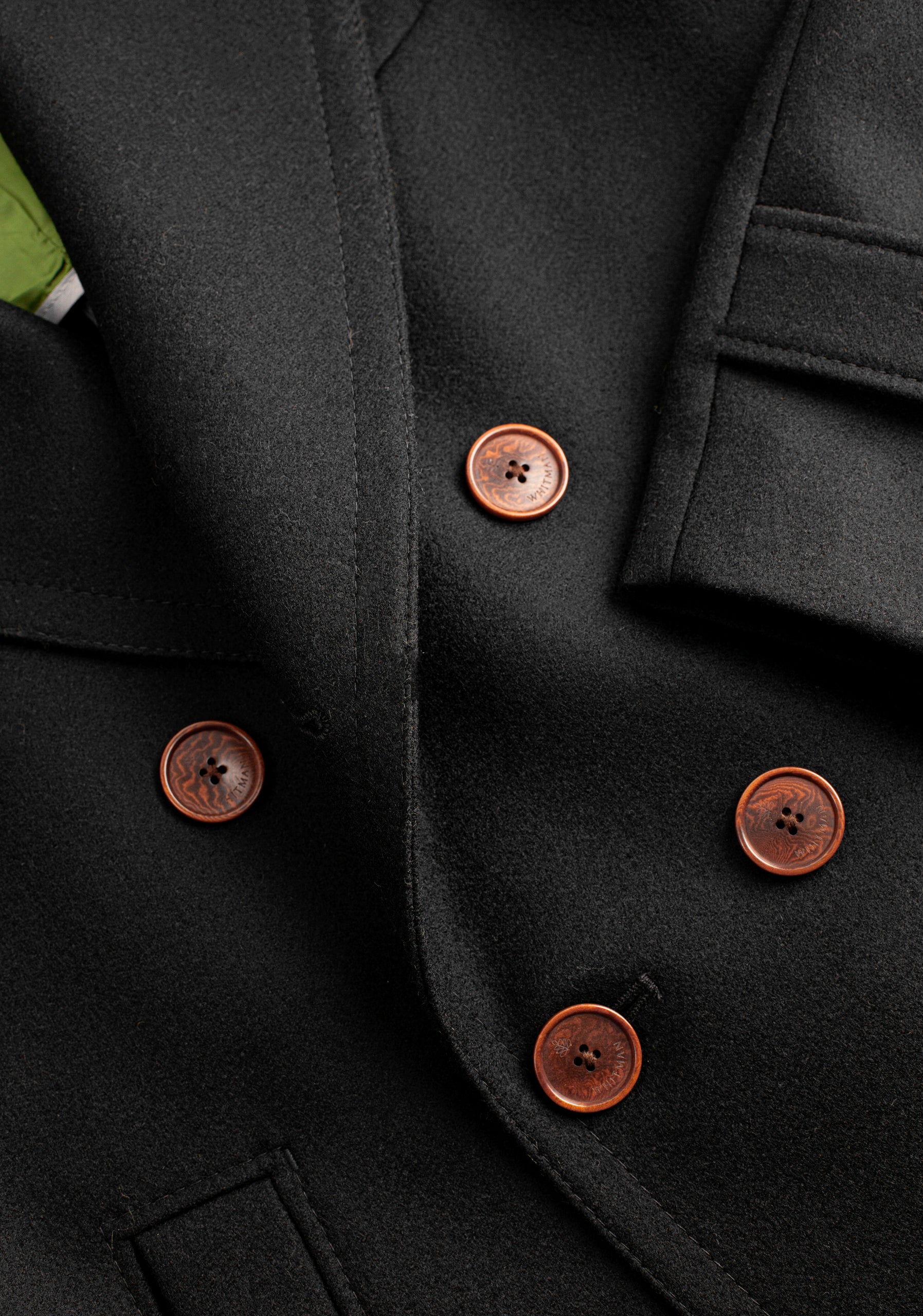 Abrigo H Loretto Unicolor Lana Negro