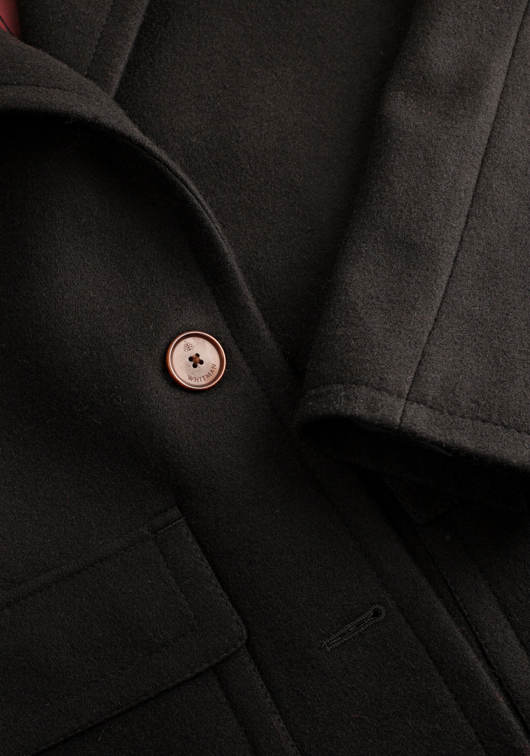 Abrigo M Genova Unicolor Lana Negro