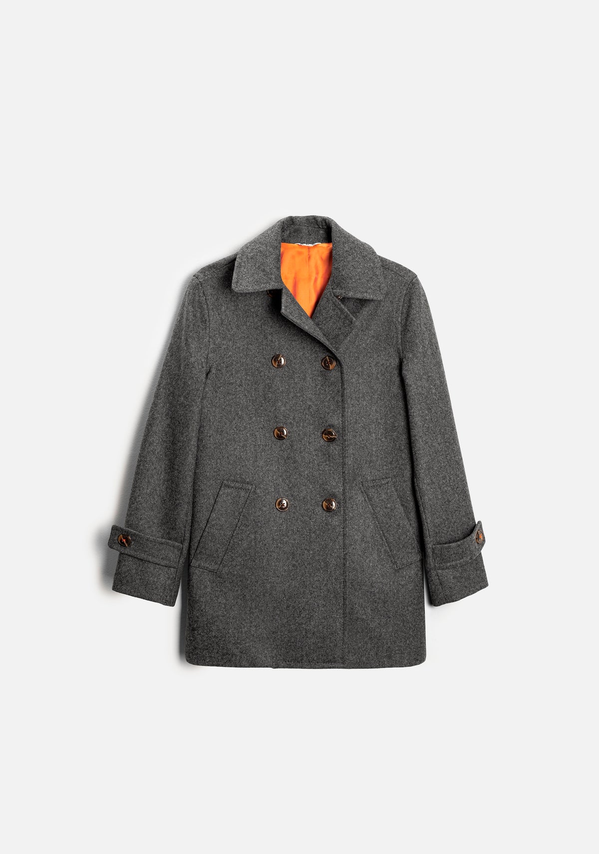 Abrigo M Madeleine Lana Gris Med