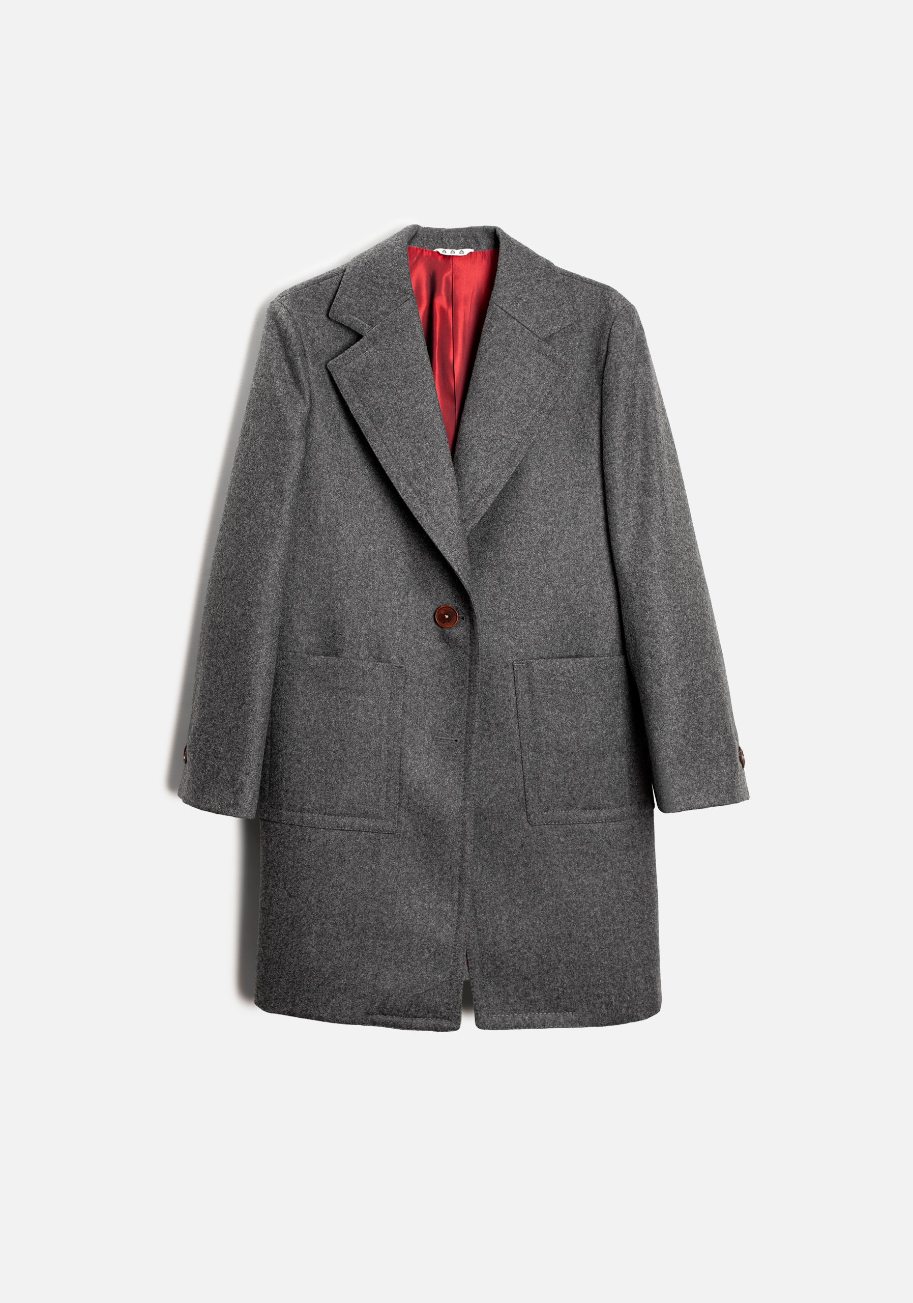 Abrigo M Varenna Unicolor Lana Gris Med