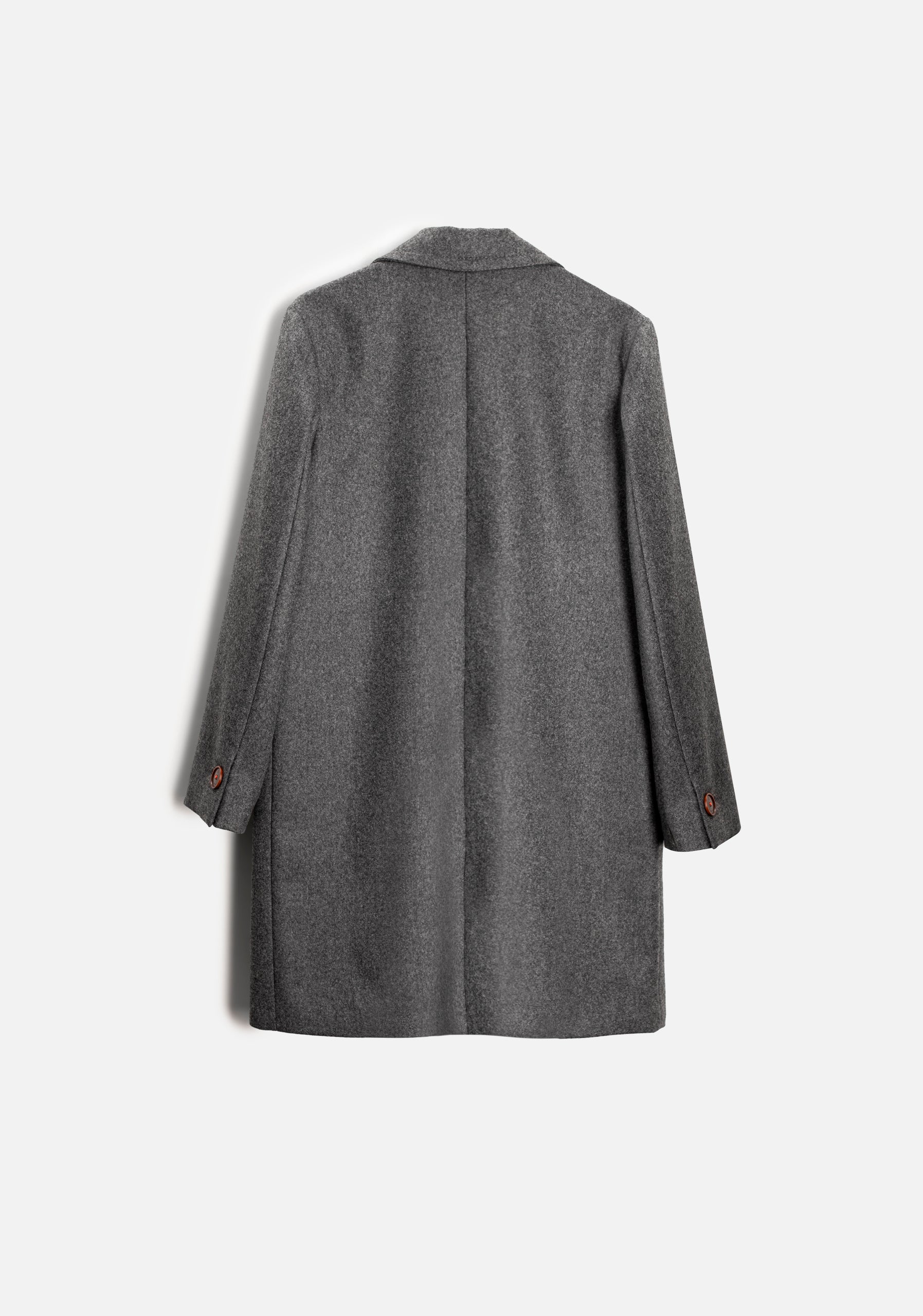 Abrigo M Varenna Unicolor Lana Gris Med