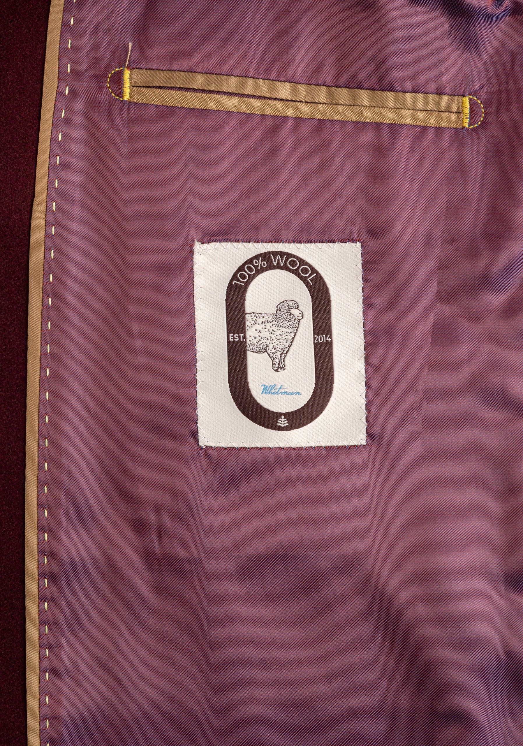 Abrigo M Varenna Unicolor Lana Vinotinto