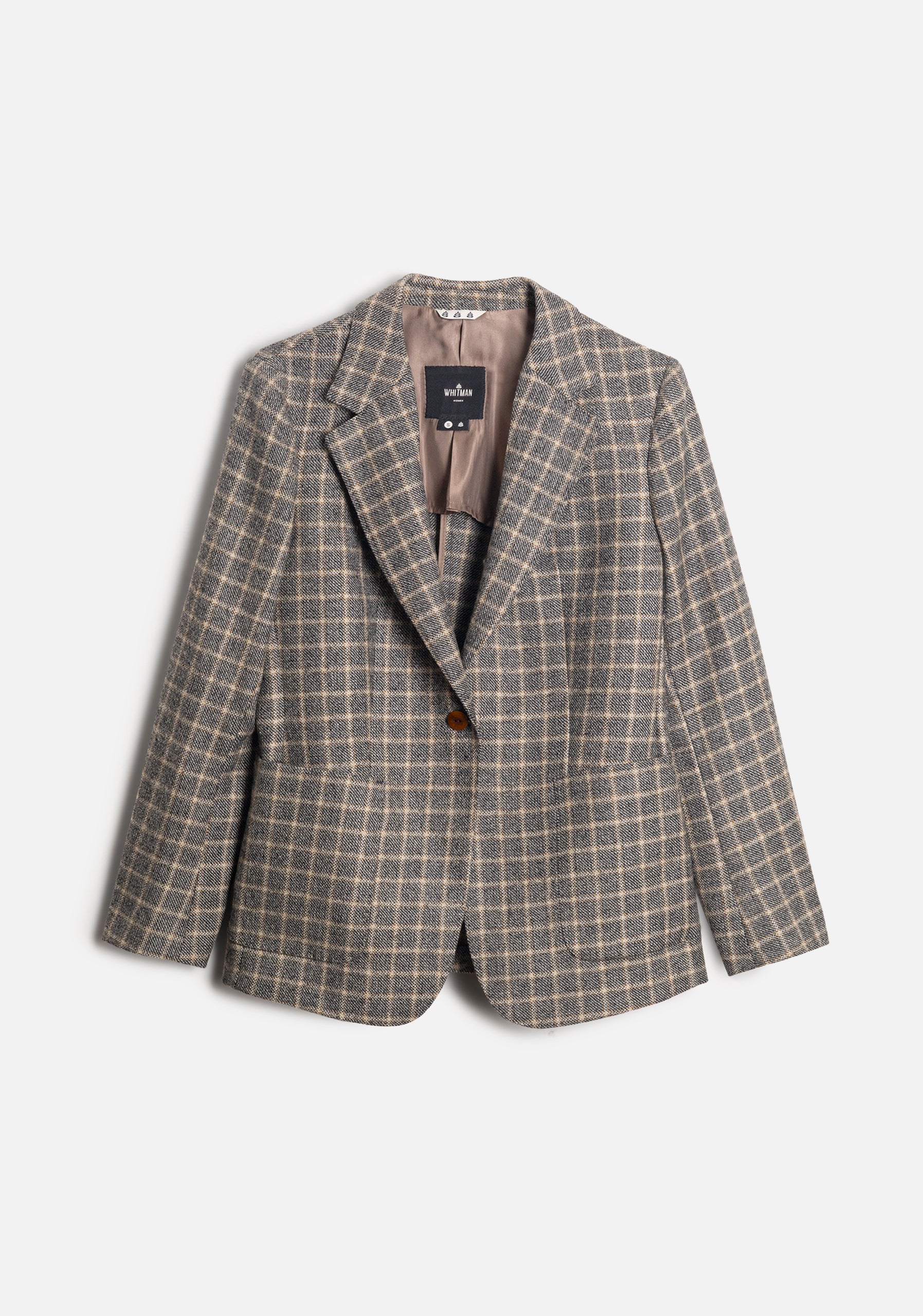 Blazer Agatha Gris Beige Cuadros