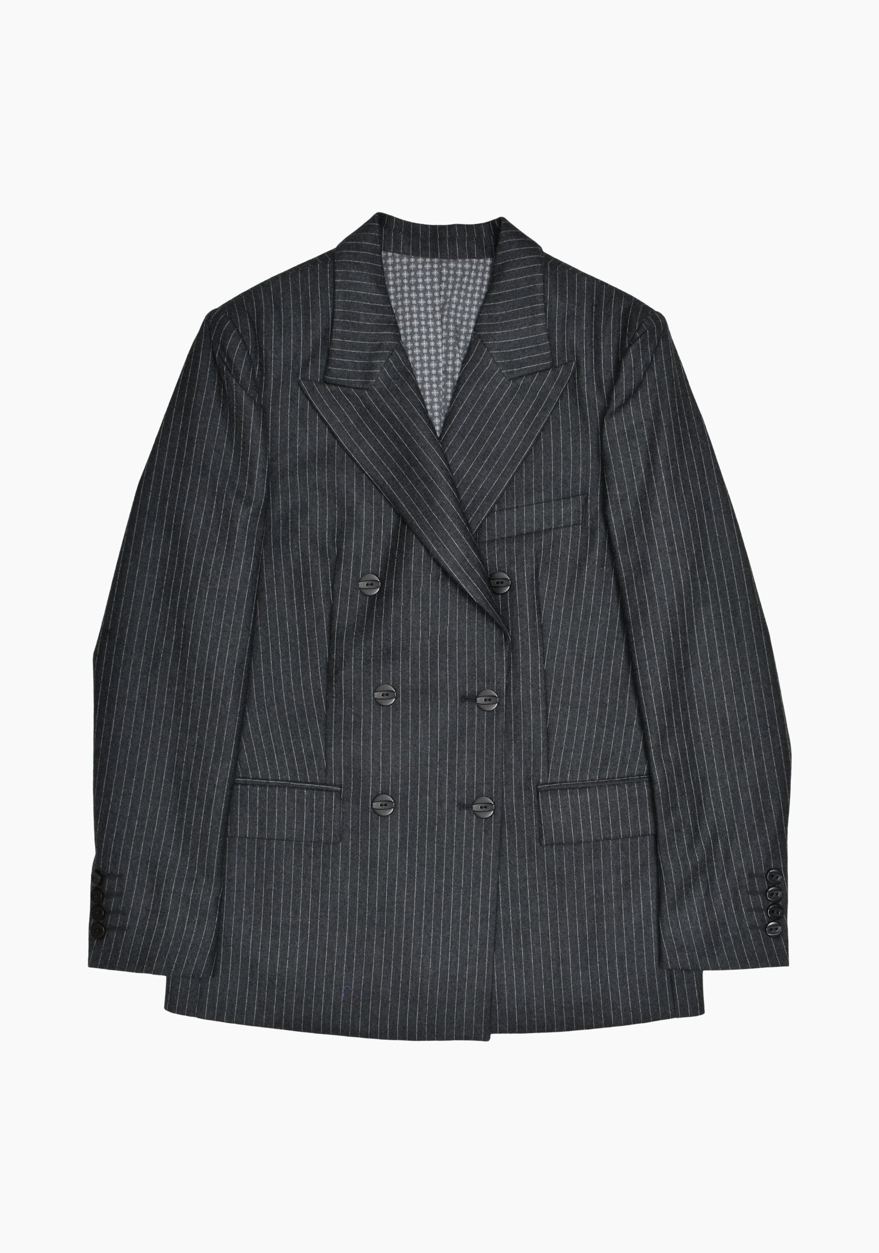 Blazer Cruzado Mujer Gris Osc. Líneas