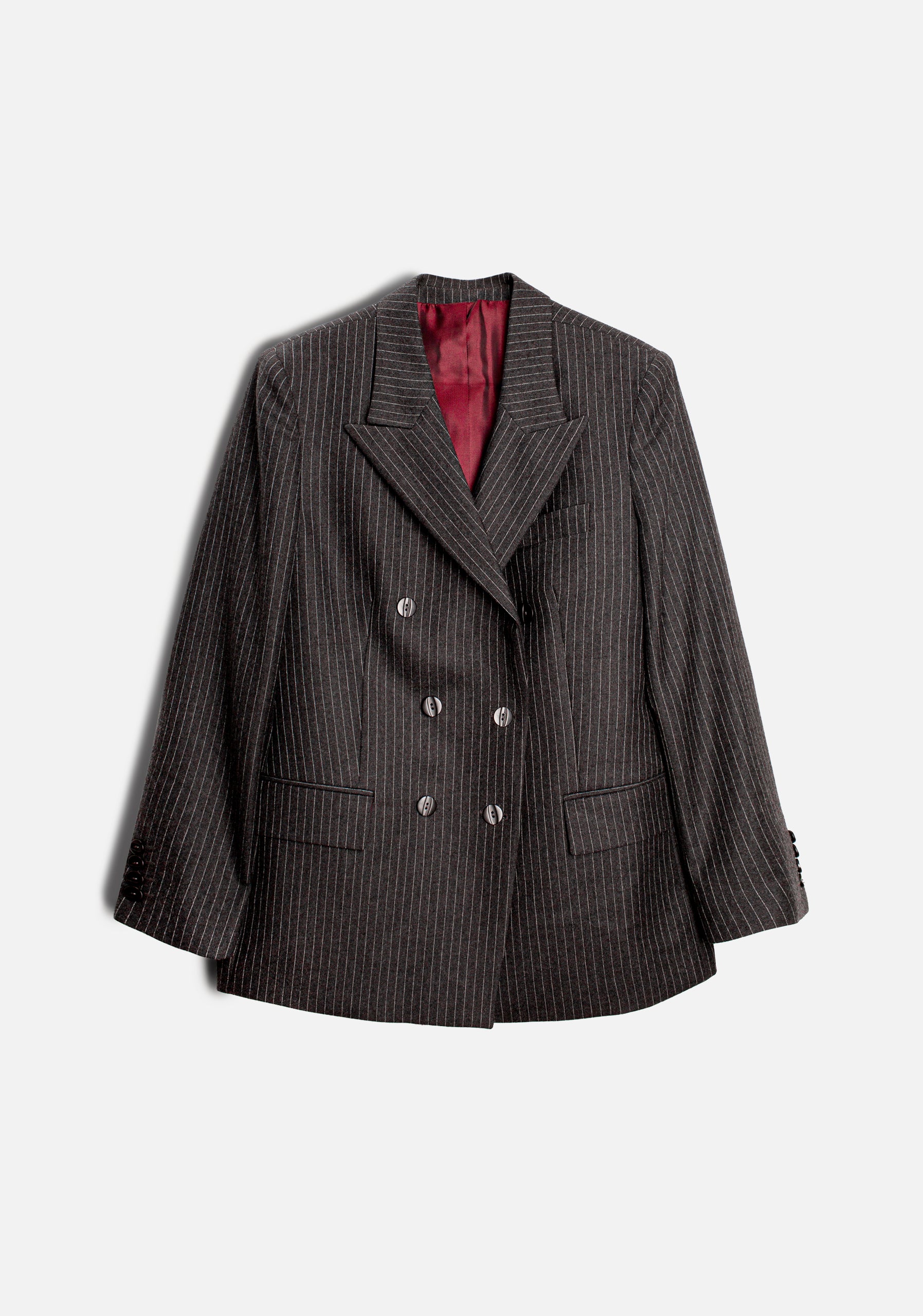 Blazer Cruzado Mujer Gris Osc. Líneas