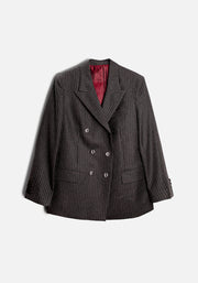 Blazer Cruzado Mujer Gris Osc. Líneas