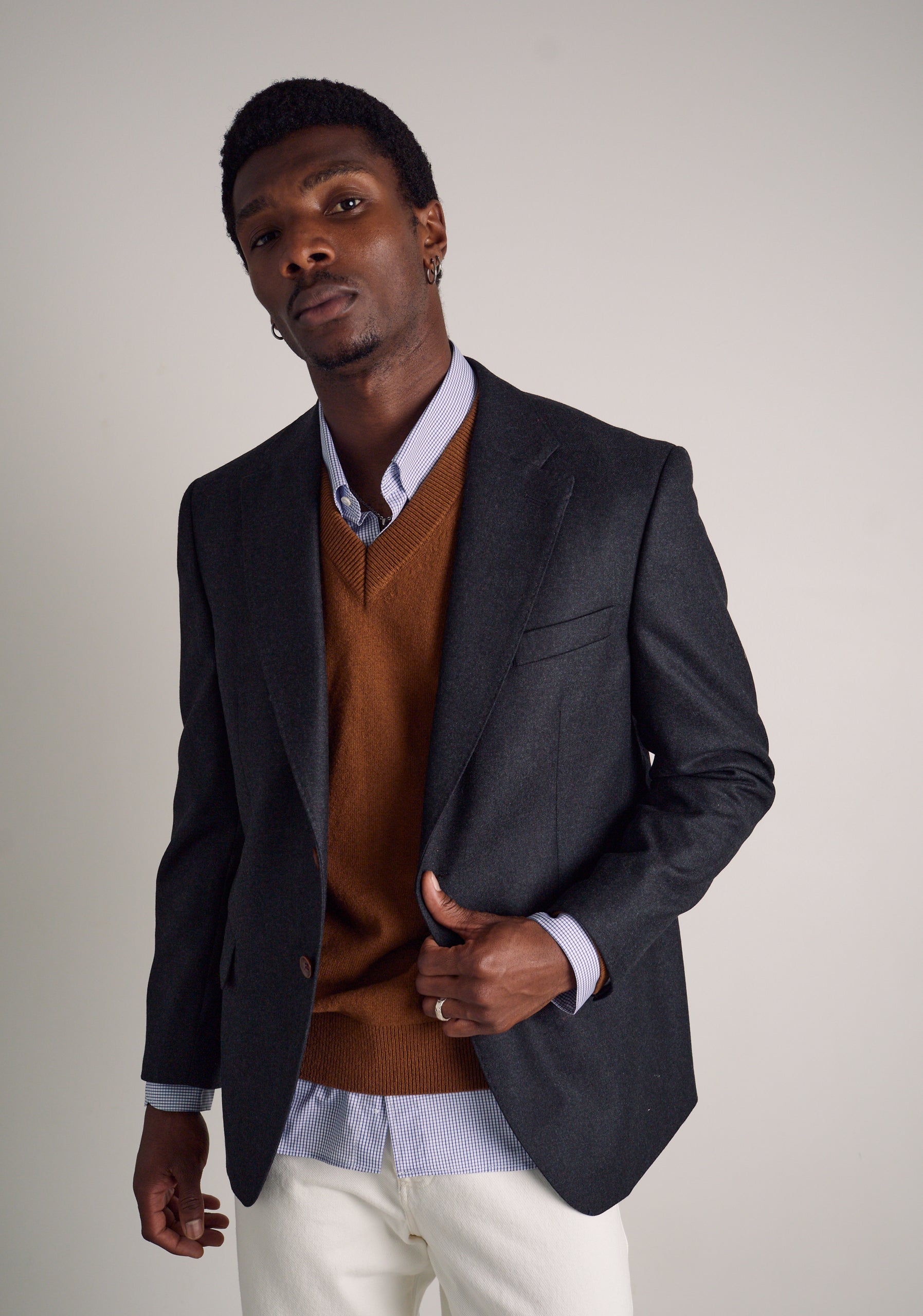 Blazer H Poet Lana Gris Medio Jaspe