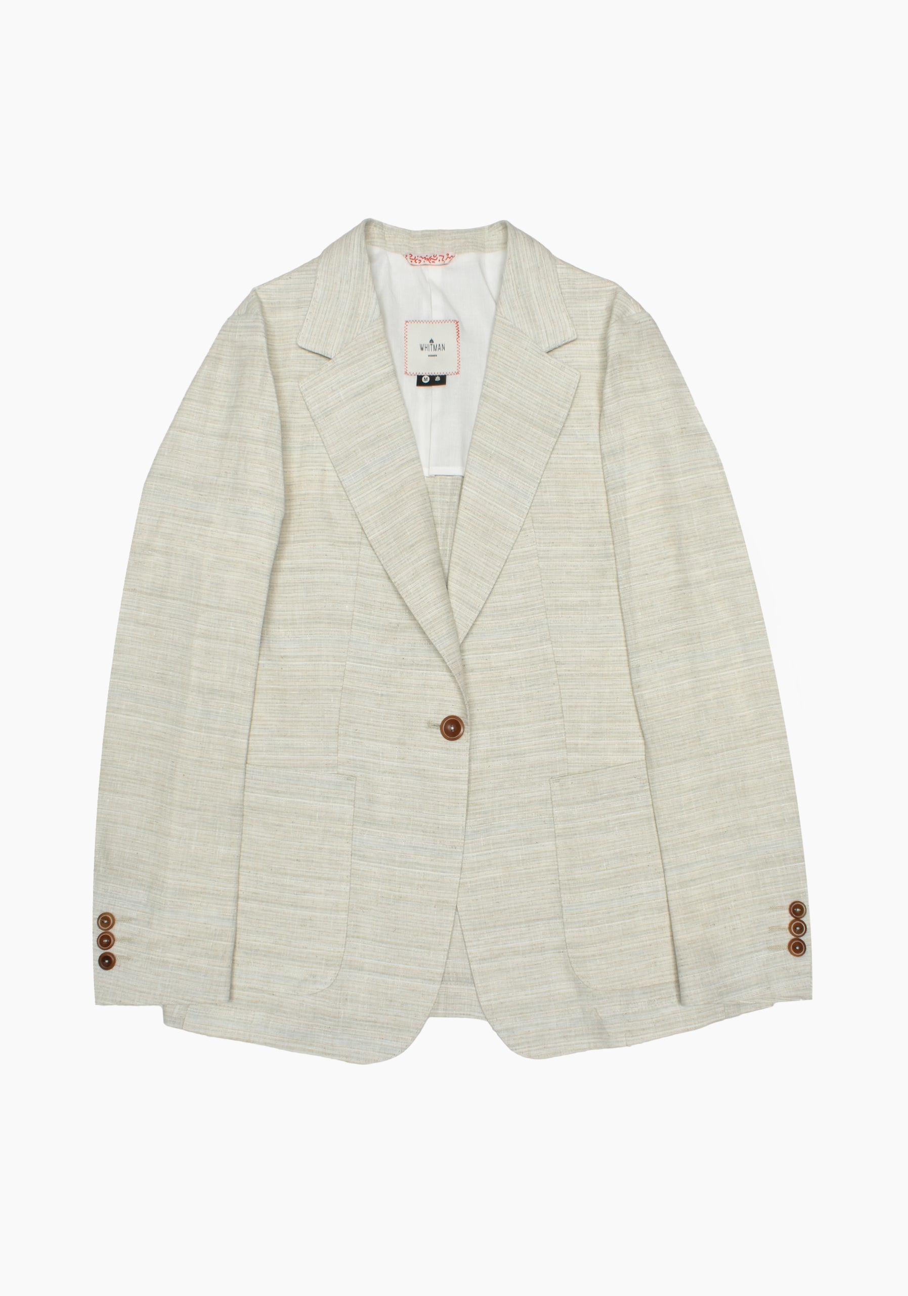 Blazer Harriet Lino Marfil Rayas