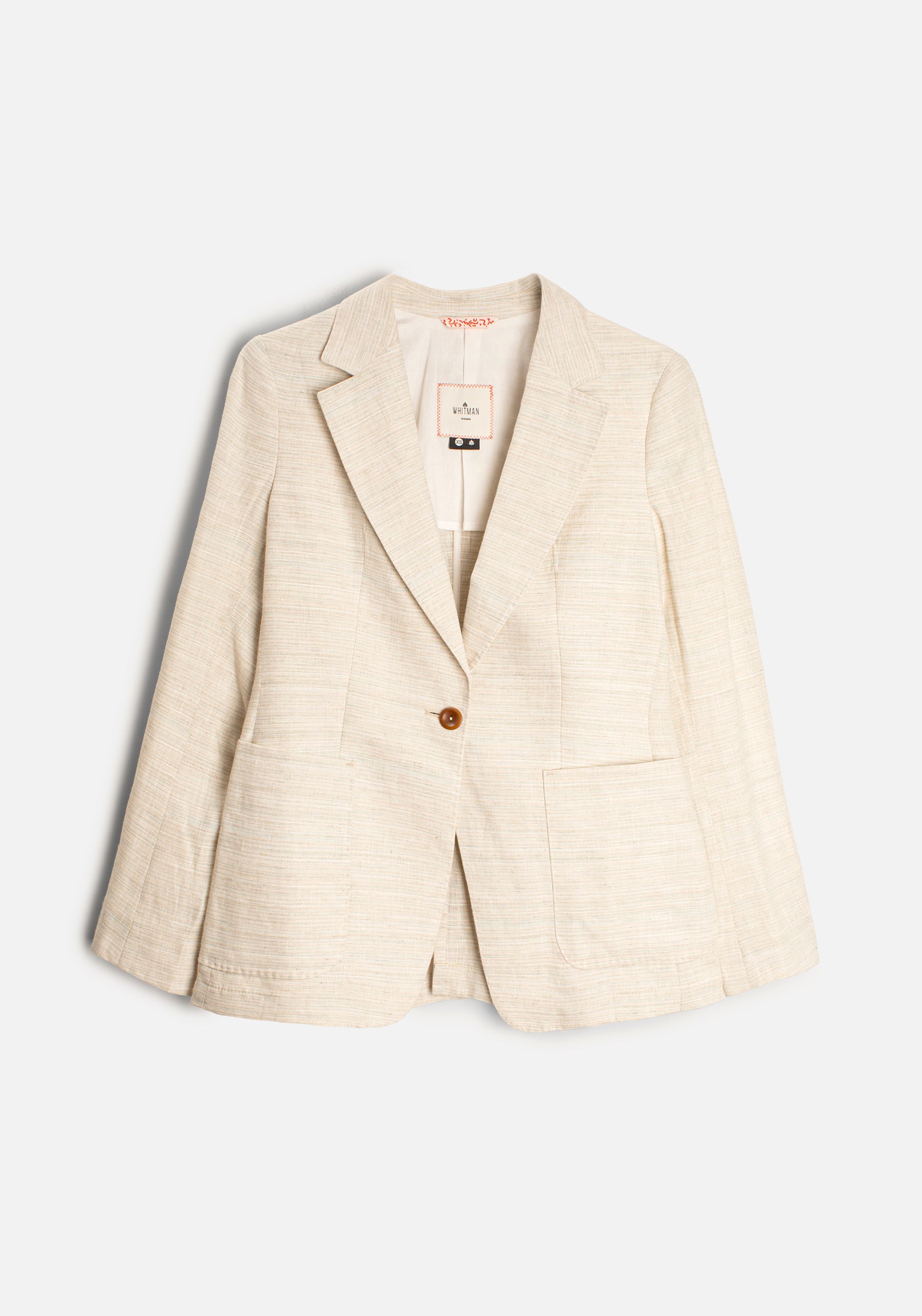 Blazer Harriet Lino Marfil Rayas