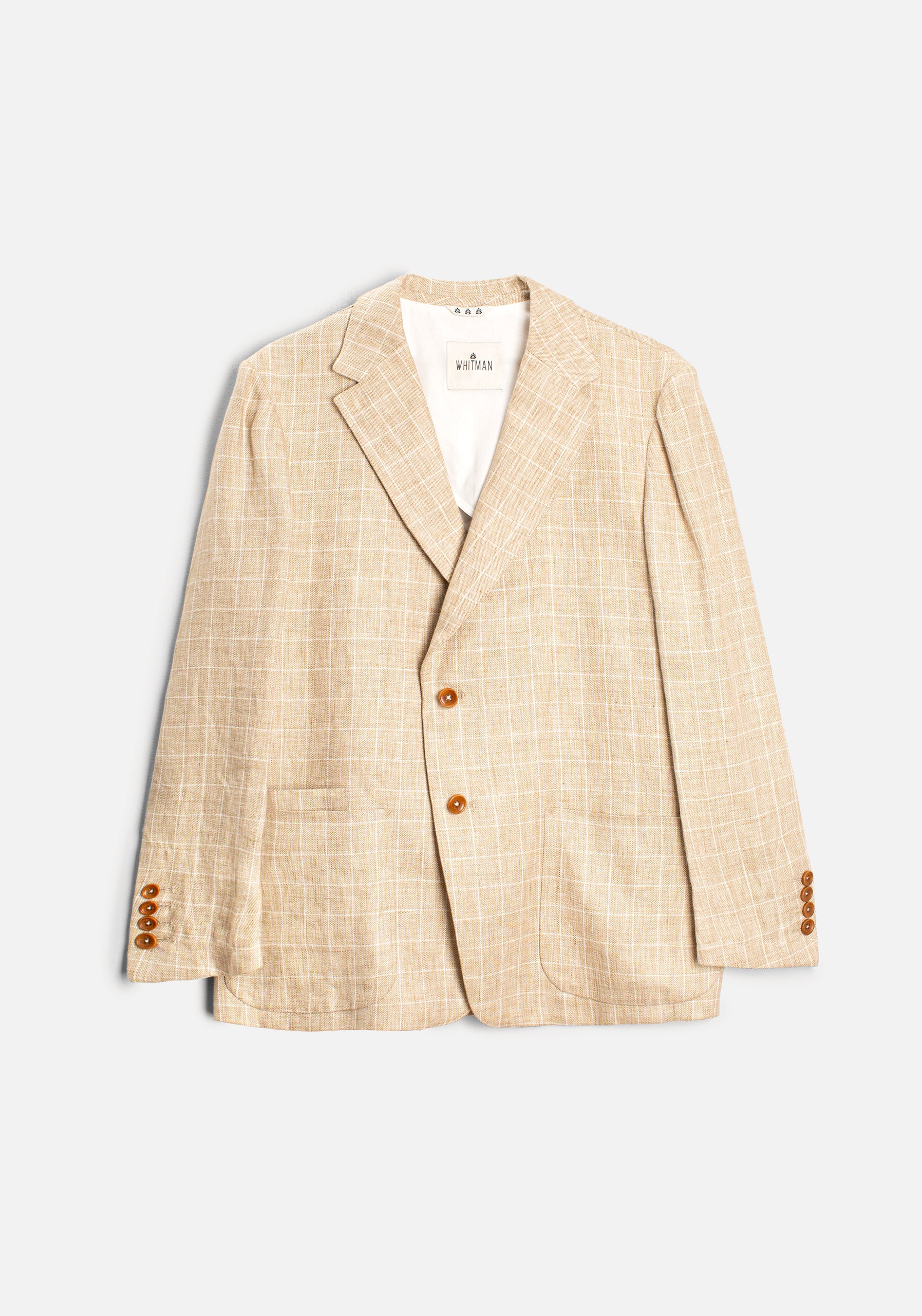 Blazer Lino Jaipur Cuadros Avena