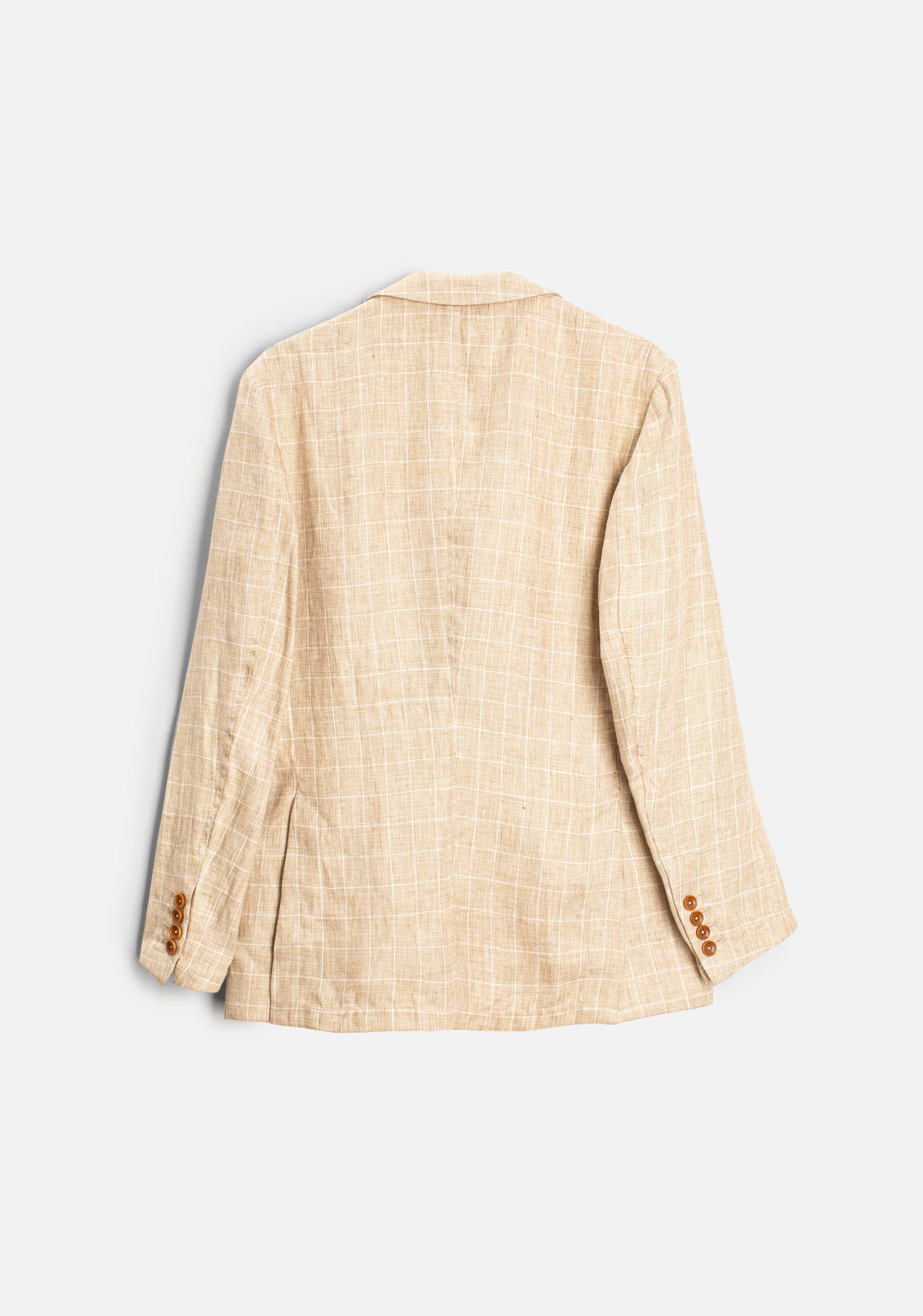 Blazer Lino Jaipur Cuadros Avena