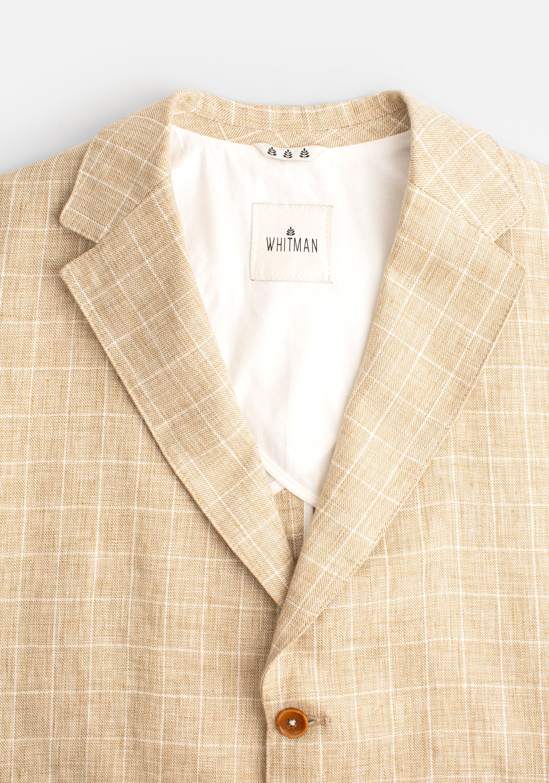 Blazer Lino Jaipur Cuadros Avena