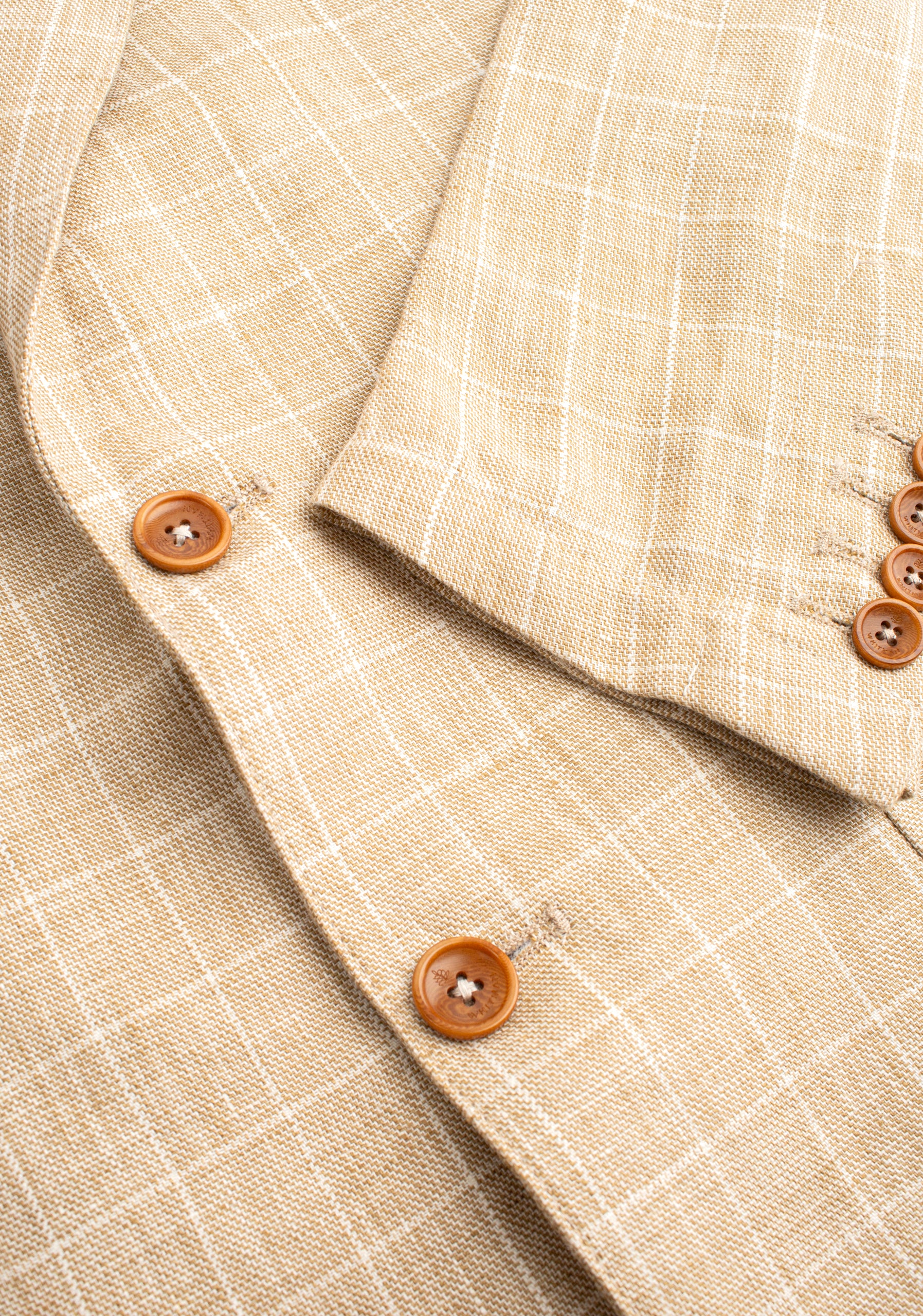 Blazer Lino Jaipur Cuadros Avena