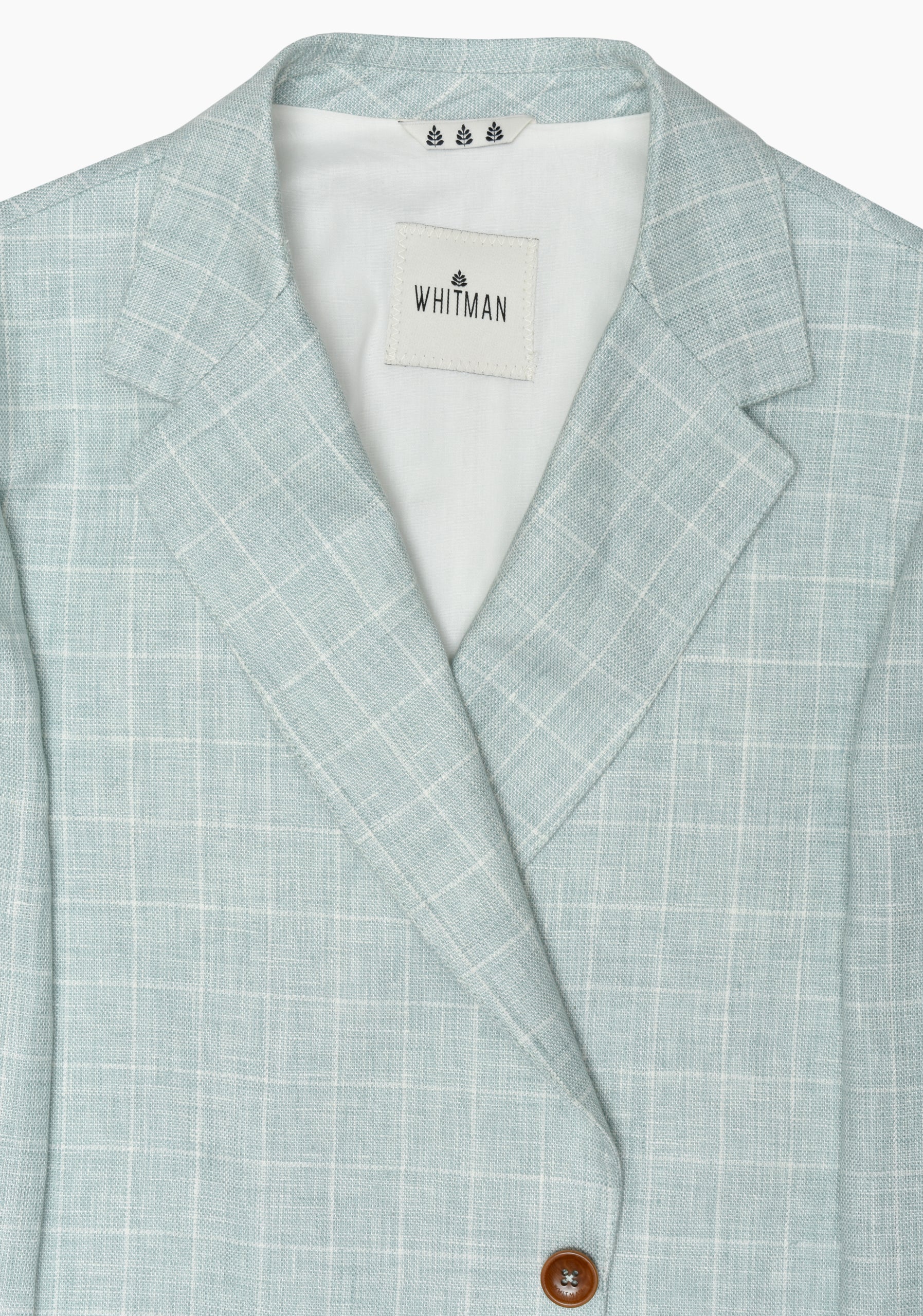 Blazer Lino Jaipur Cuadros Verde Menta