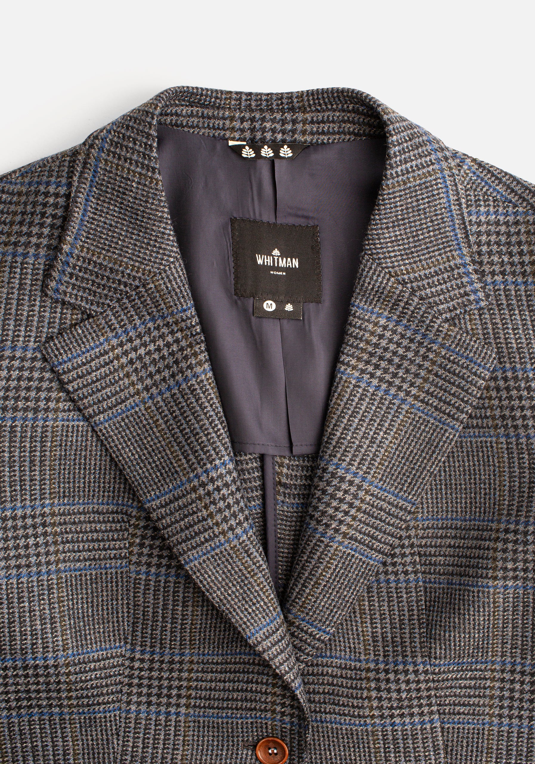 Blazer para mujer en Lana color Gris detalle cuello