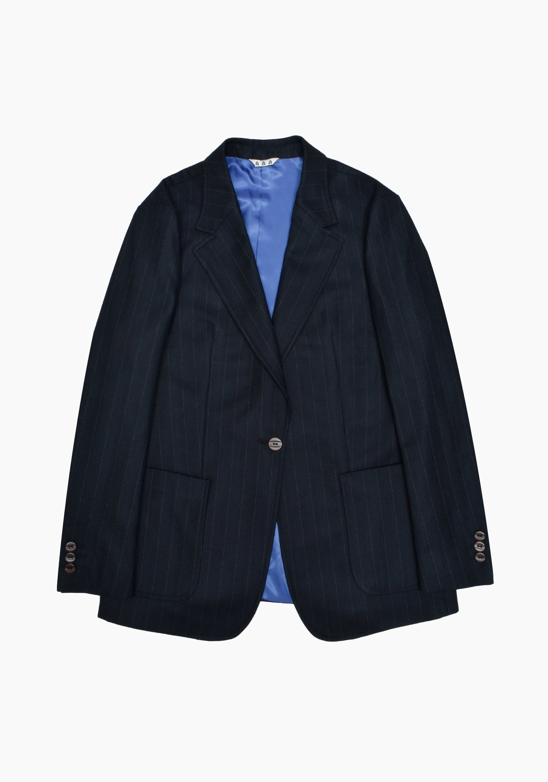 Blazer Poet Estructurado Azul Líneas