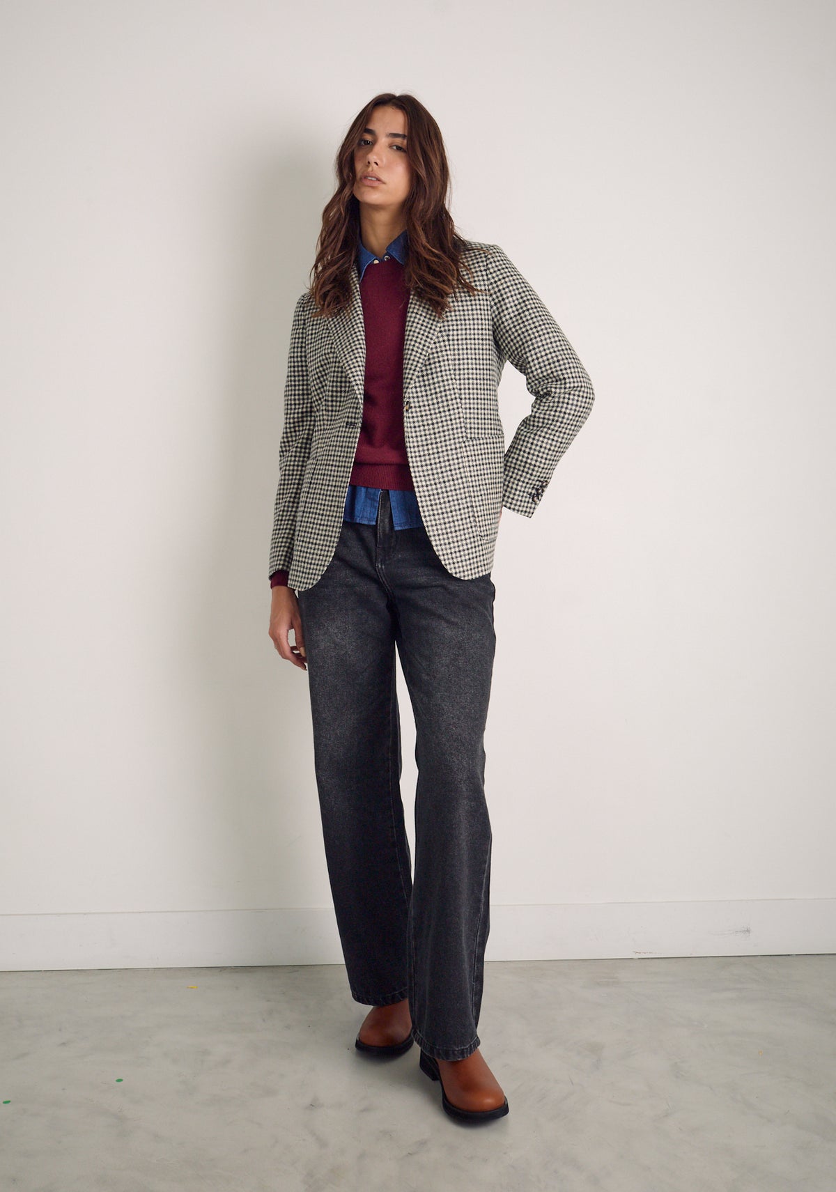 Blazer M Agatha Gallineto Marfil-Negro