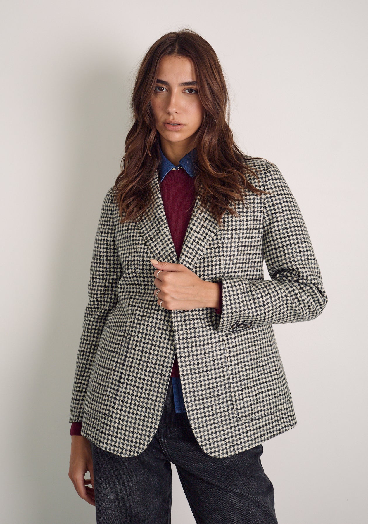 Blazer M Agatha Gallineto Marfil-Negro