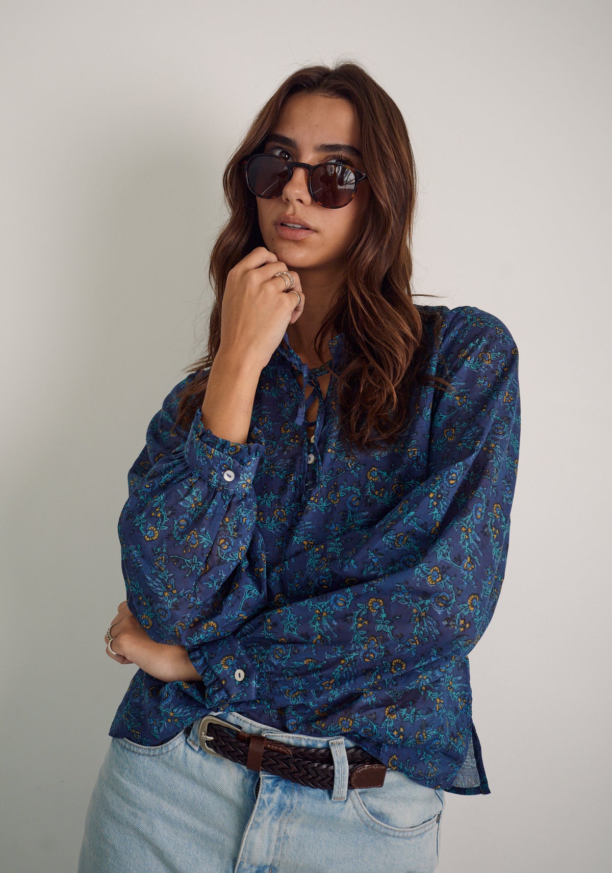 Blusa M Amelia Estampado Azul