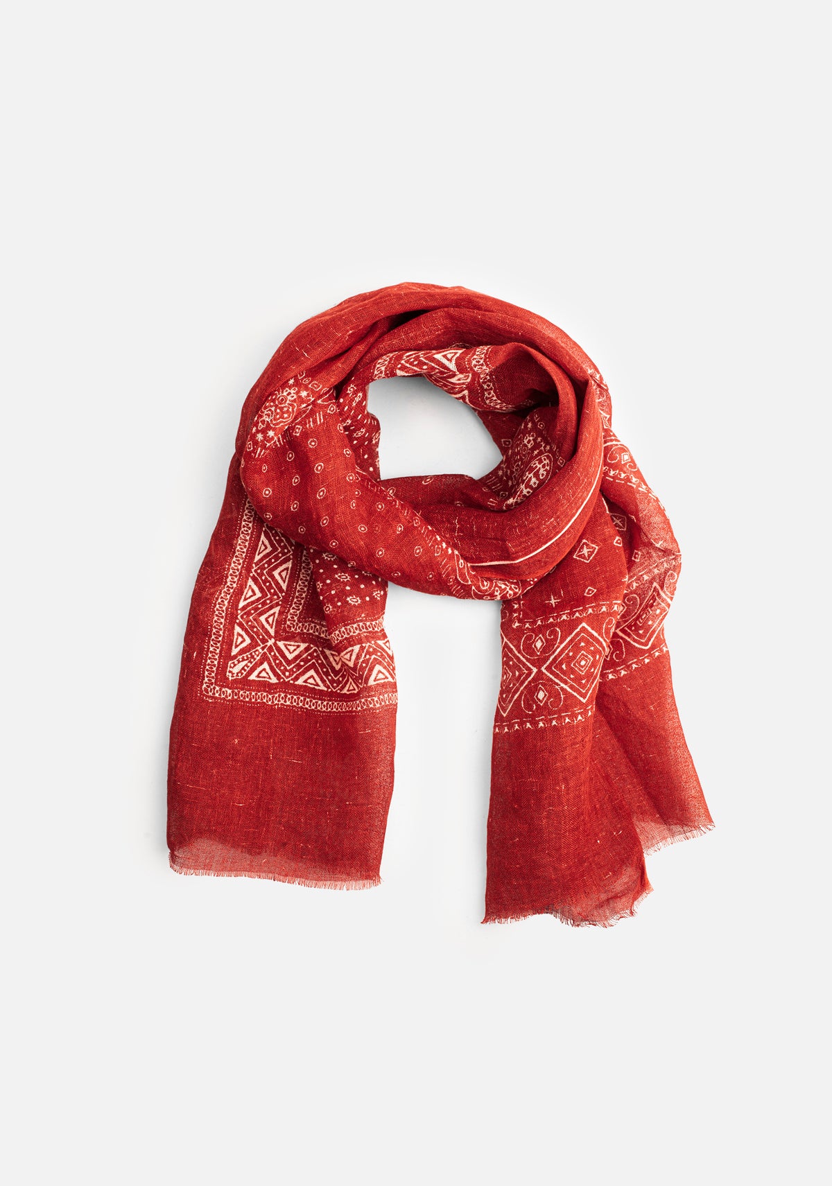 Bufanda U Jaipur PAI. Rojo-Blanco