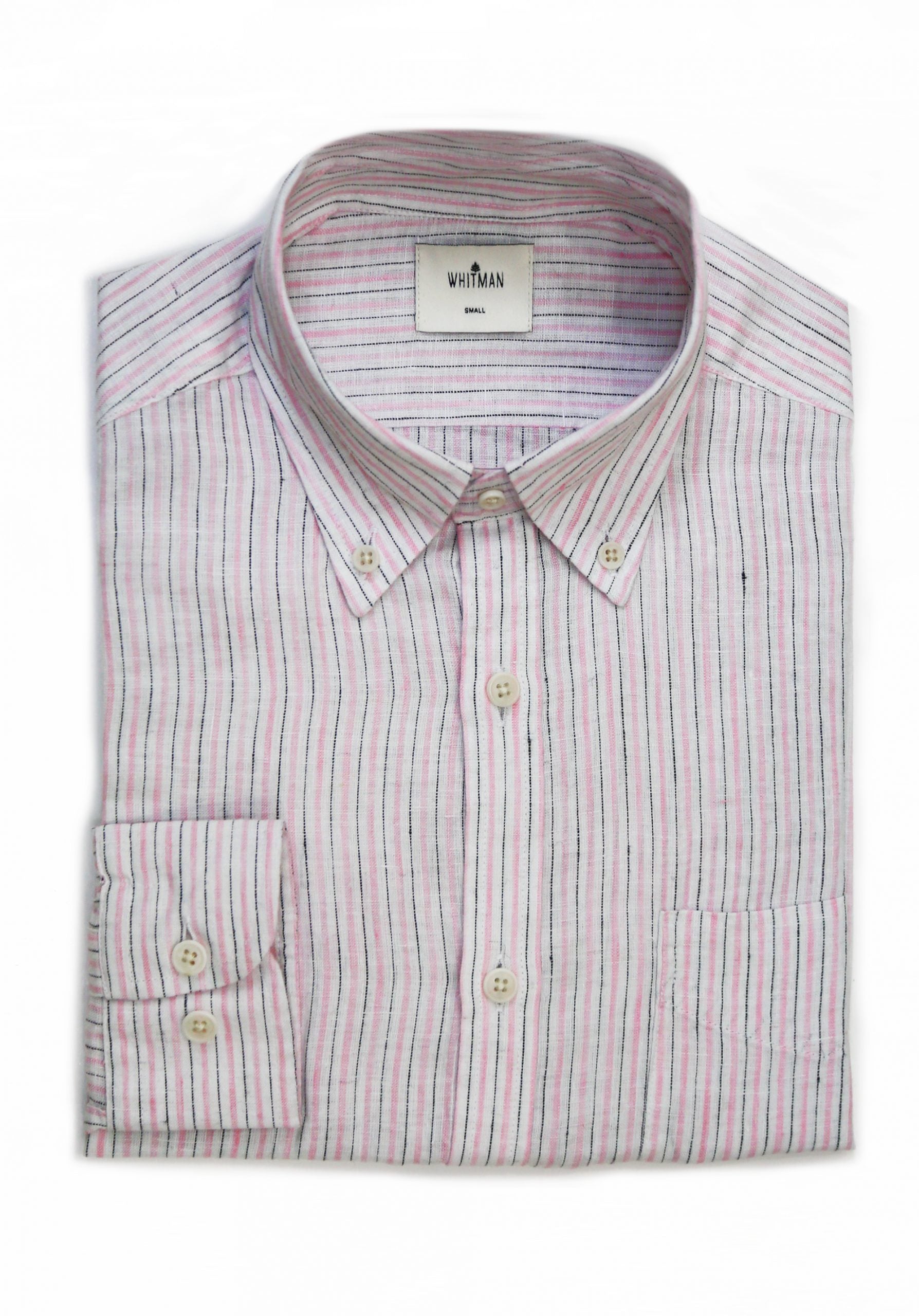 Camisa Lino CBD Líneas Blanco-Rosado