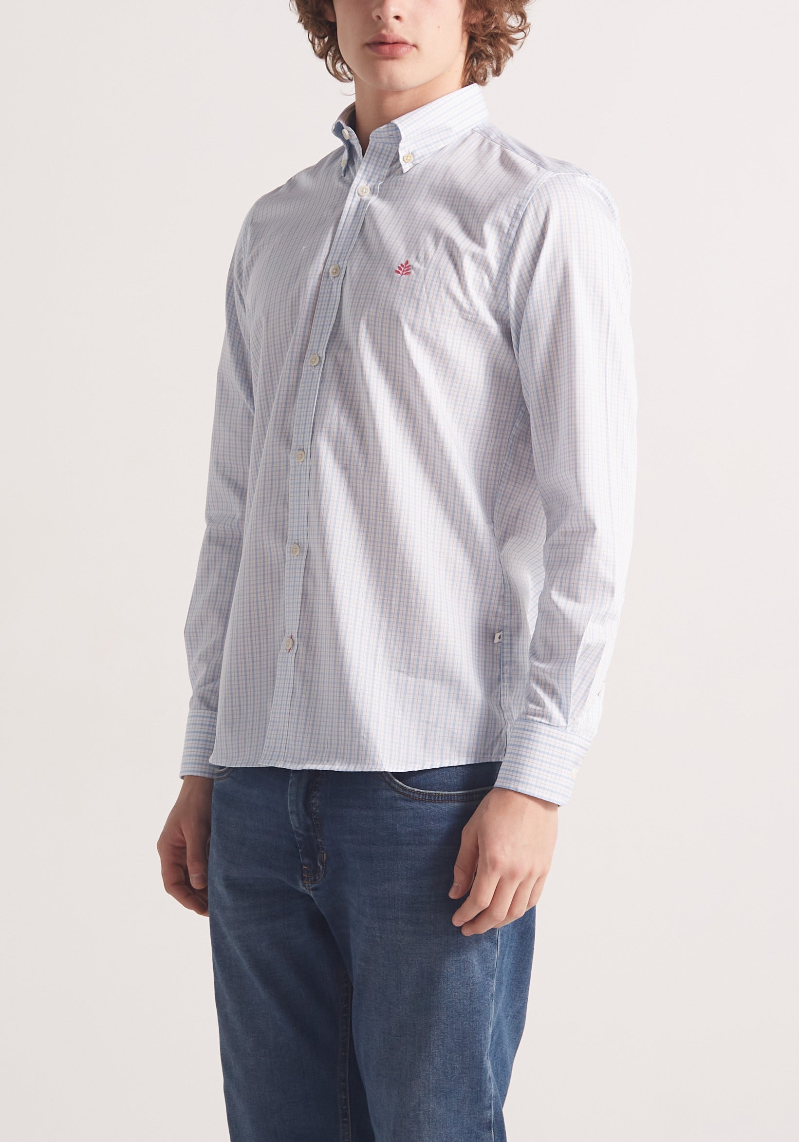 Camisa Whitman Cuadros Combinado Azul - Blanco