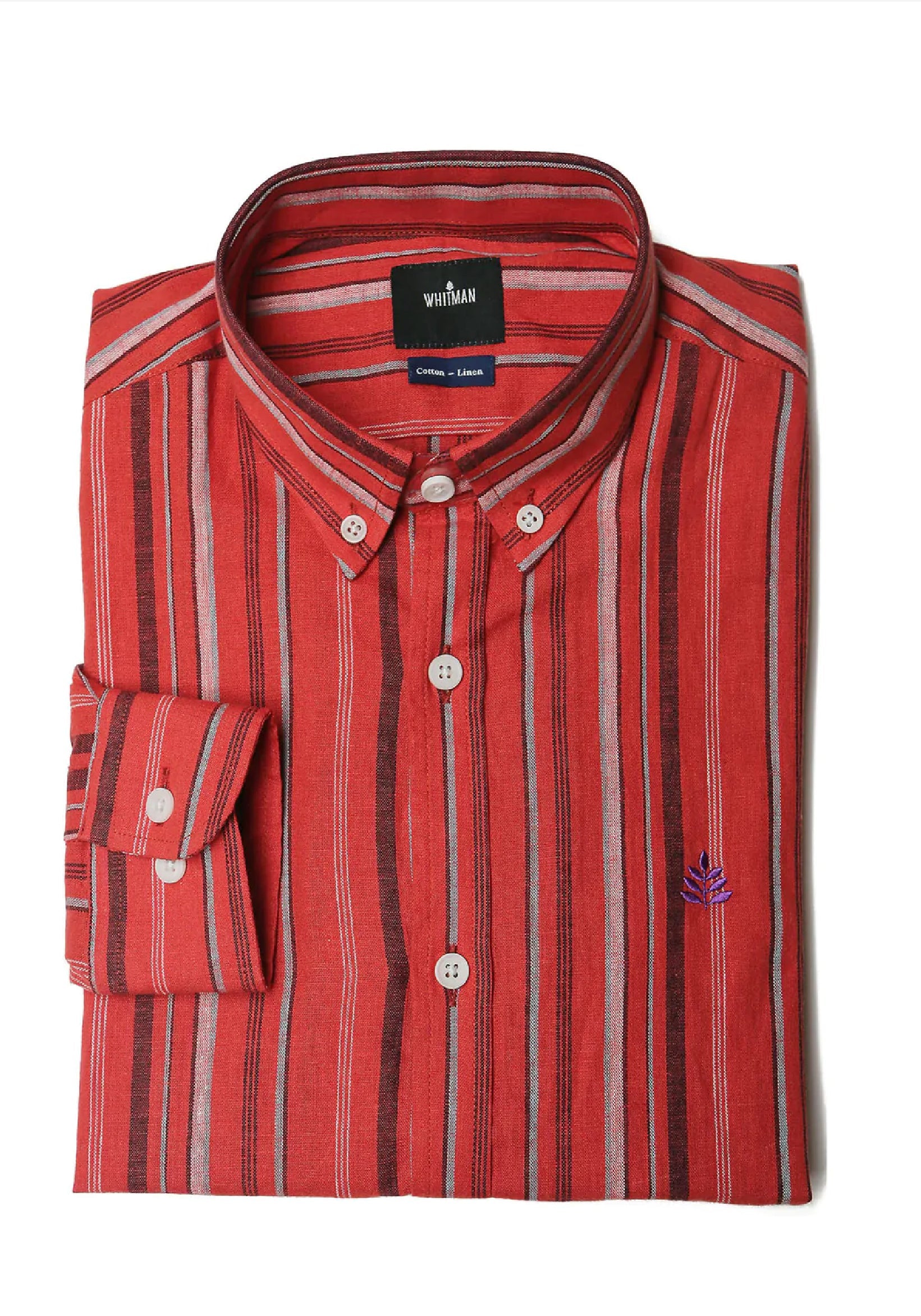 Camisa Lino Líneas Rojo BCI