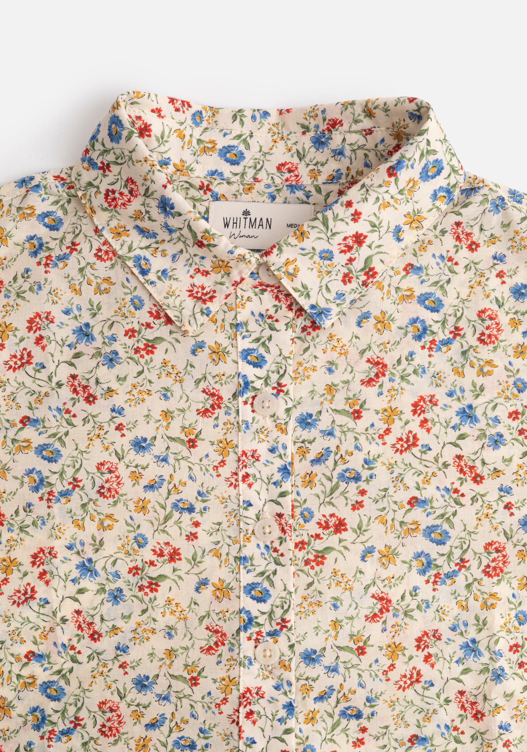 Camisa Allegra fd Marfil Est Flor Azul