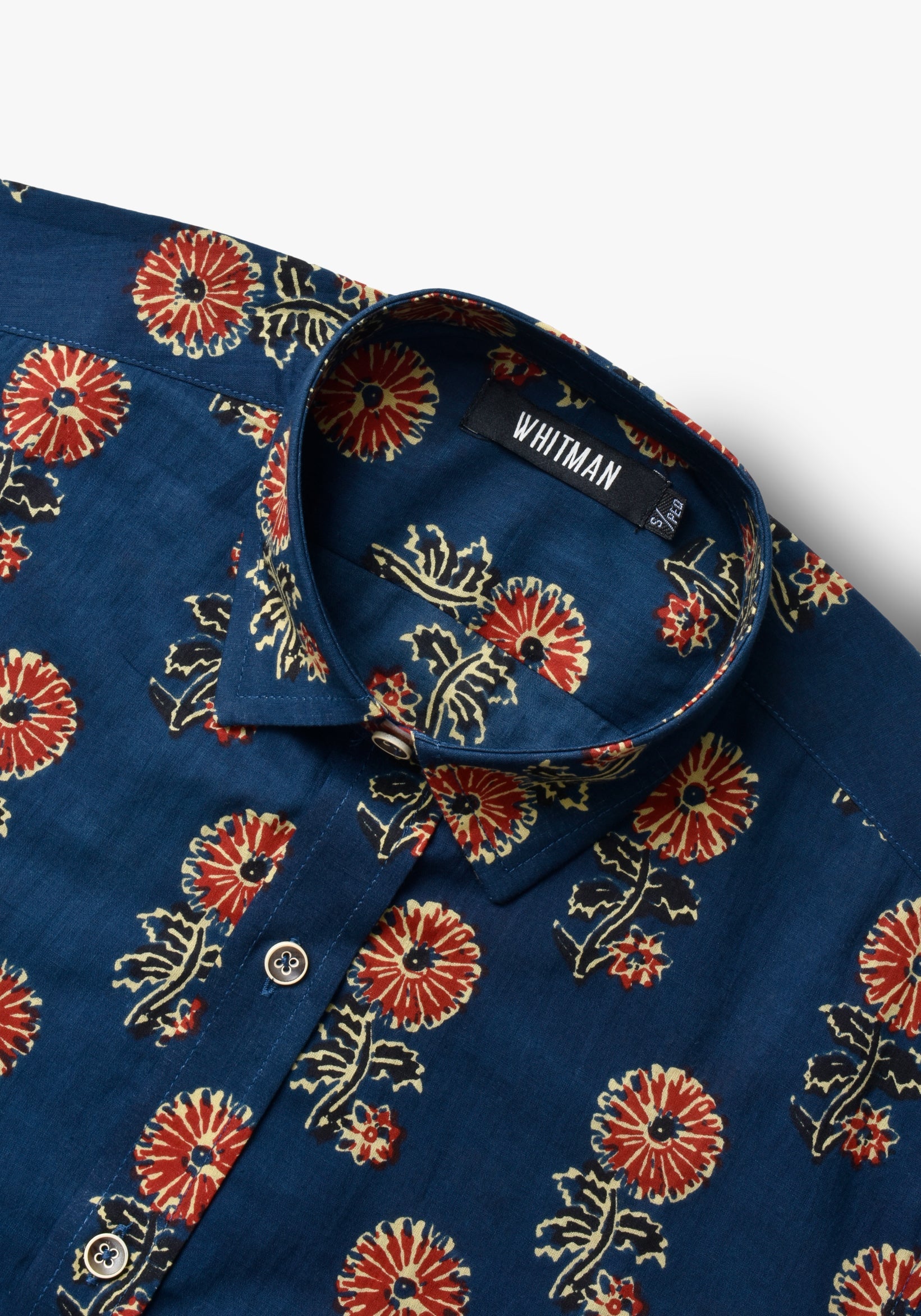 Camisa Bangalore Flores Azul/Rojo