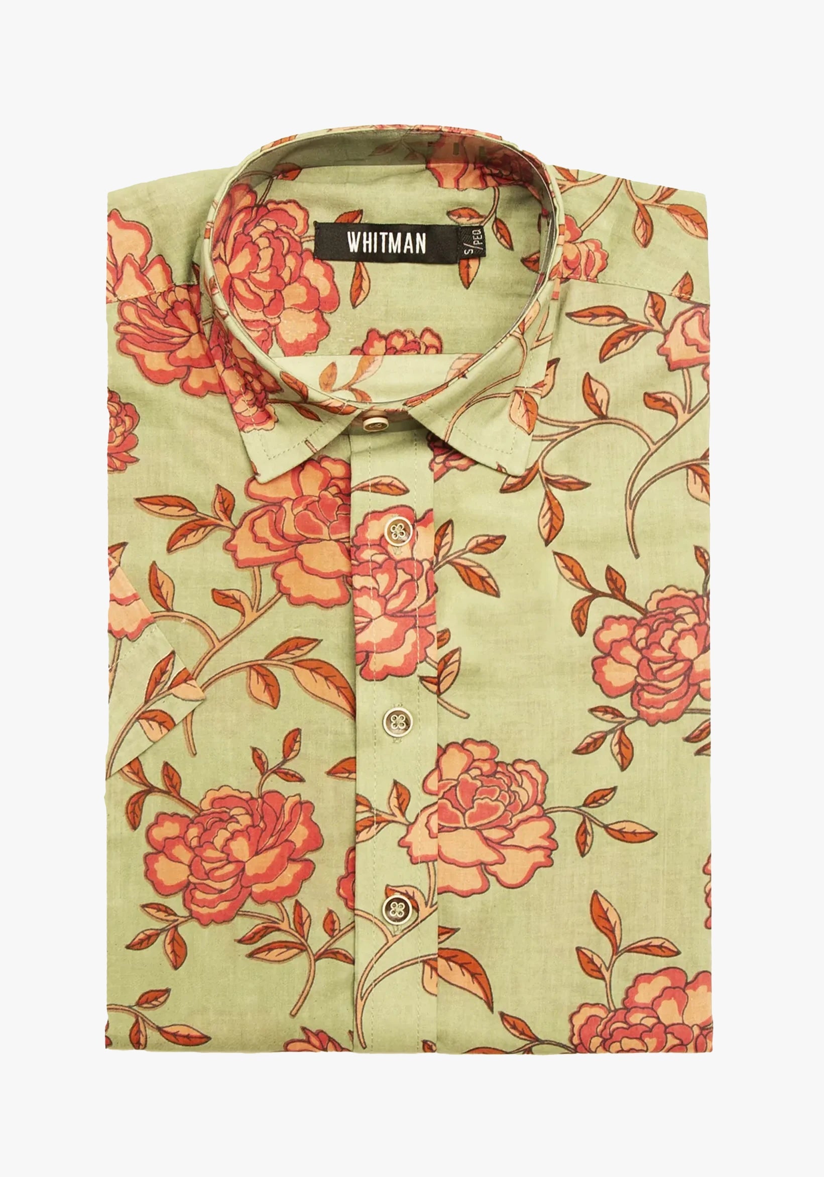 Camisa Bangalore Flores Verde/Rojo