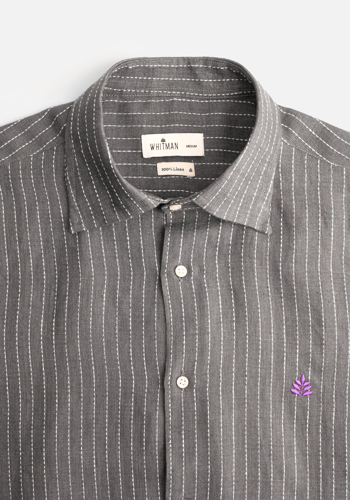 Camisa H CI Lino Varelli L-Mor Gris Rayas Blancas-3
