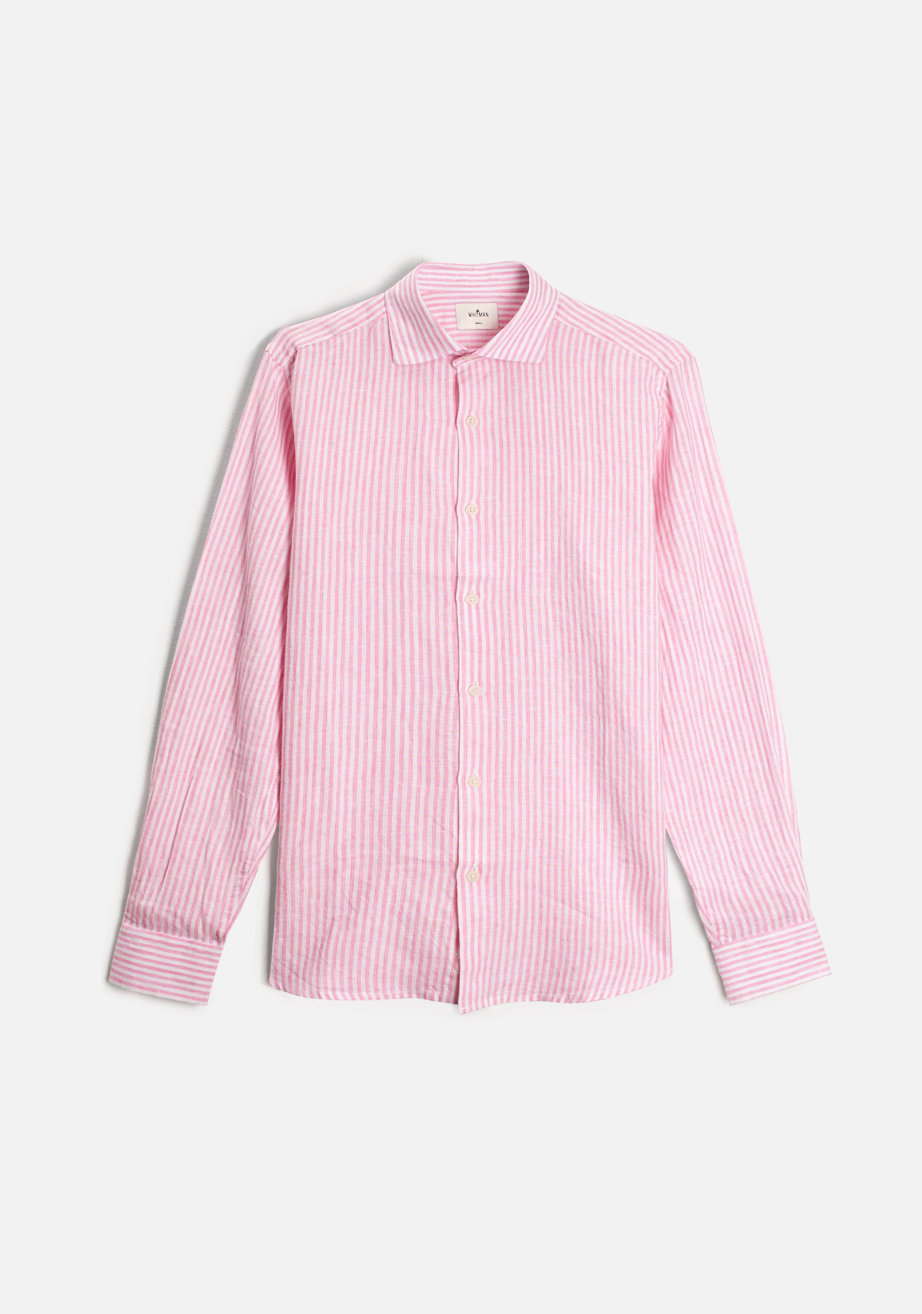 Camisa Canova Lino Cf Rayas Rosa - Blanco