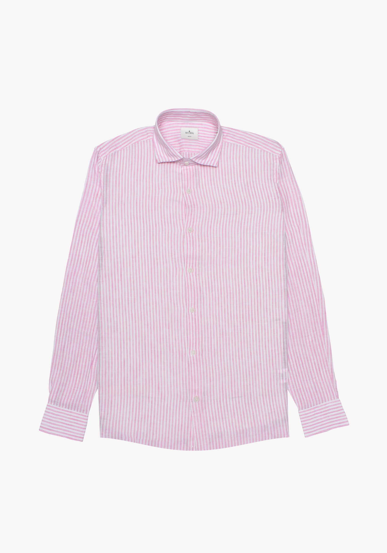 Camisa Canova Lino Cf Rayas Rosa - Blanco