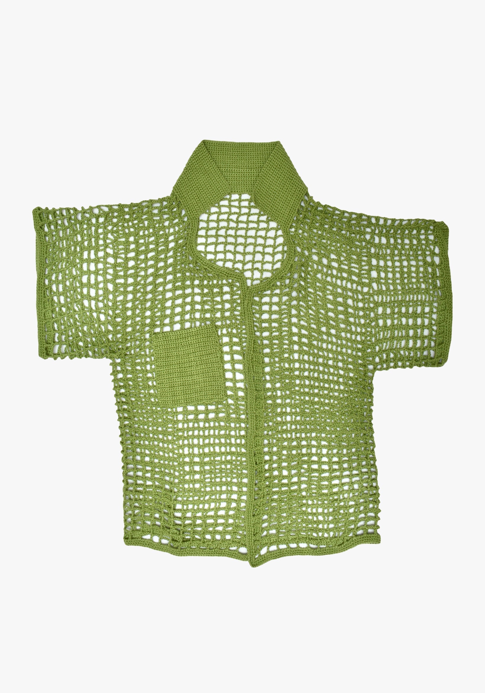 Camisa Cubana Crochet Makala Verde Medio