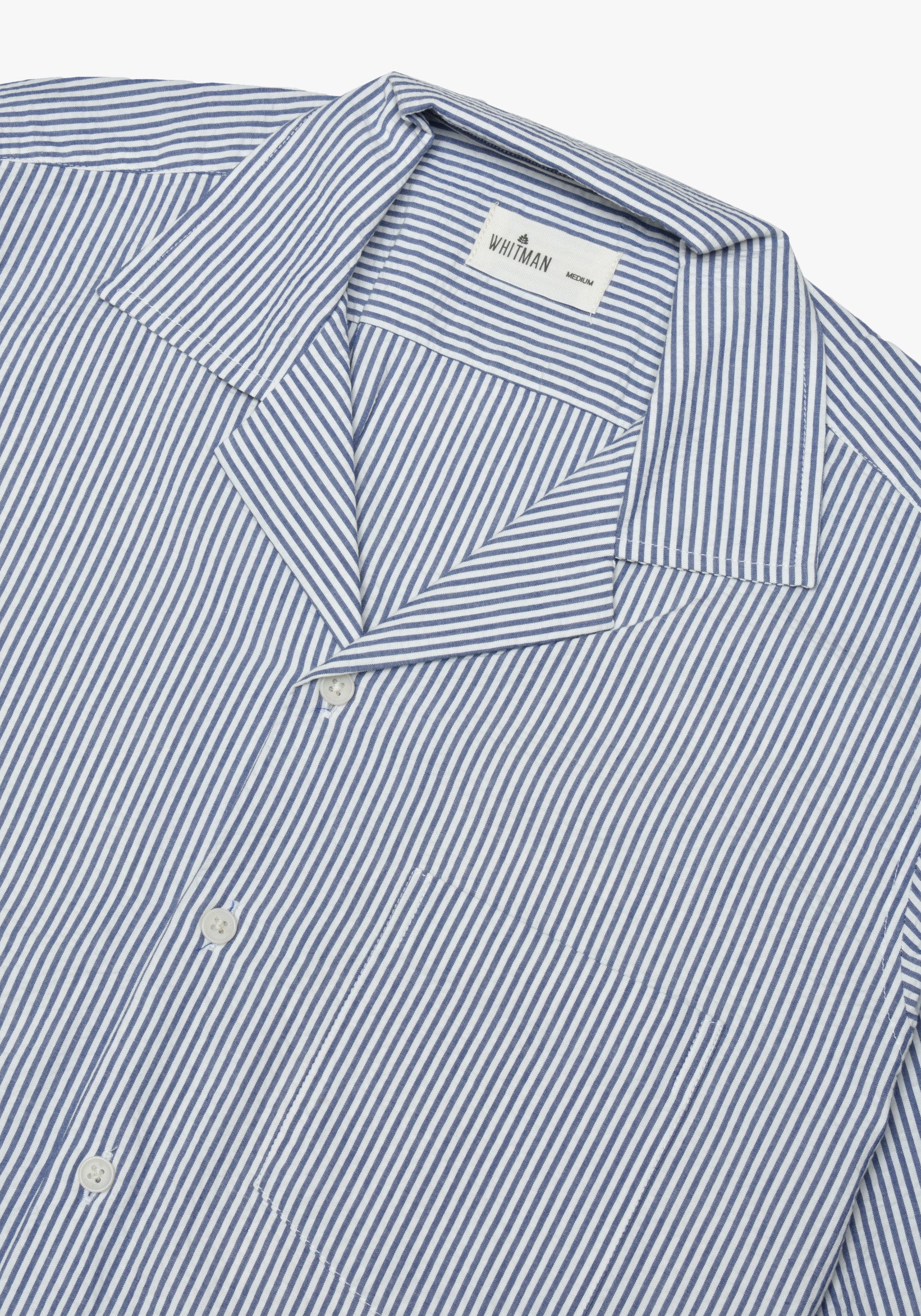 Camisa Cubana Paros Rayas Azul Medio