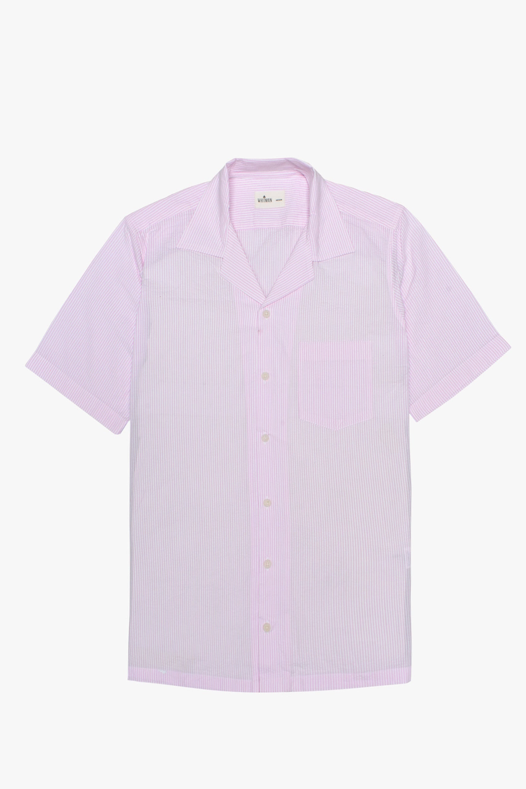 Camisa Cubana Paros Rayas Rosado Claro