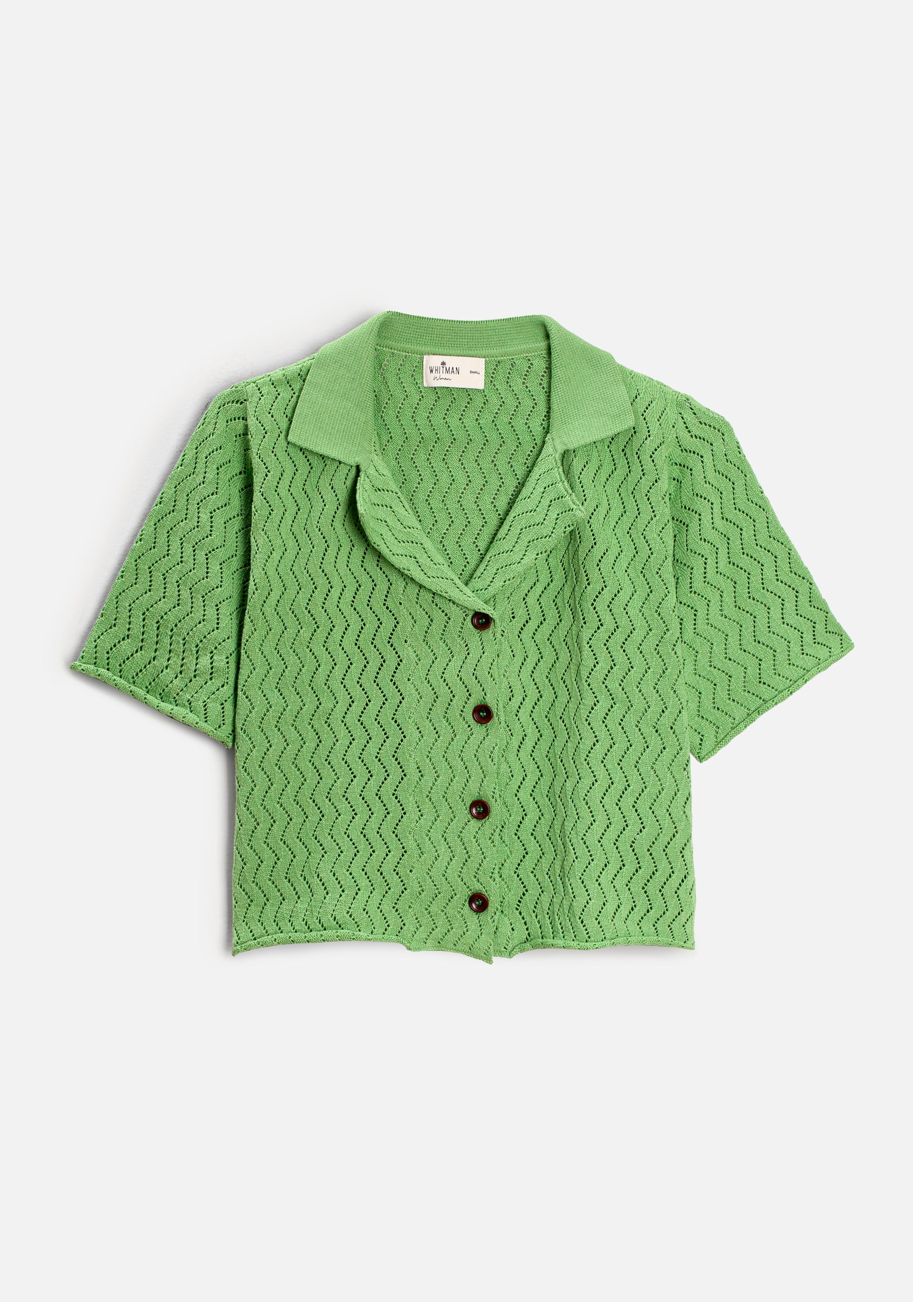 Camisa Cubana Tejida Jane Verde Medio