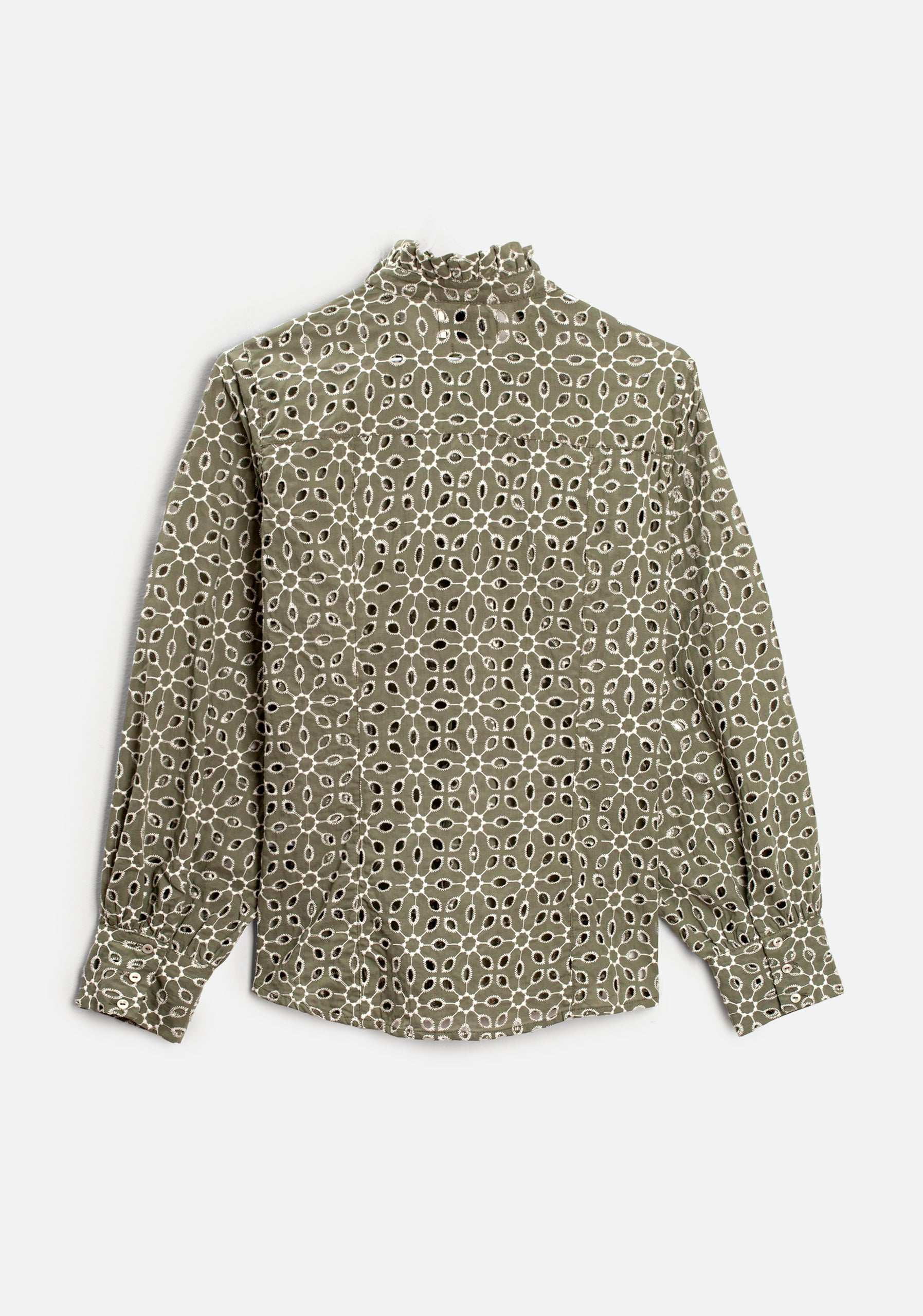 Camisa Emma Verde Olive Ojal