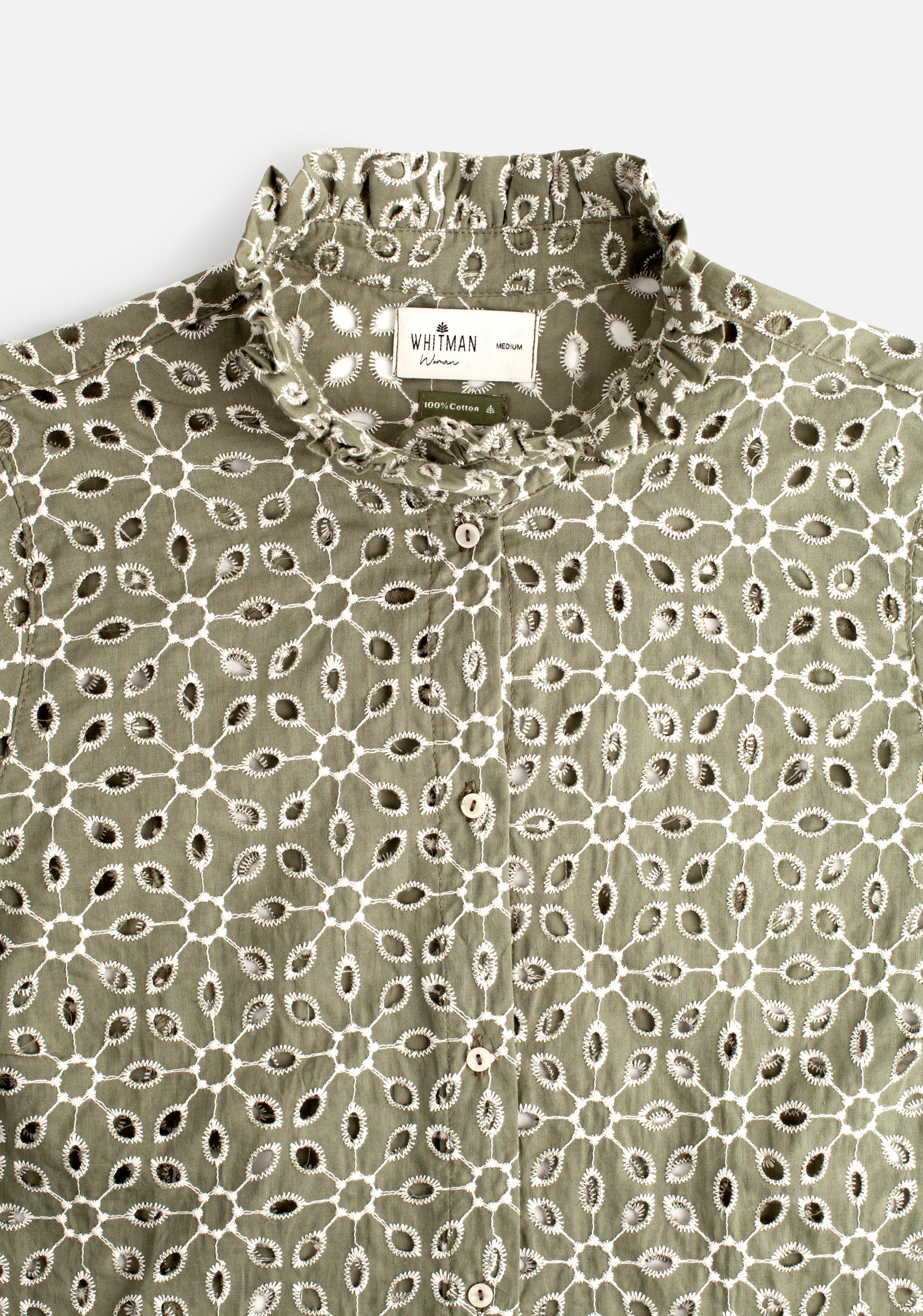 Camisa Emma Verde Olive Ojal