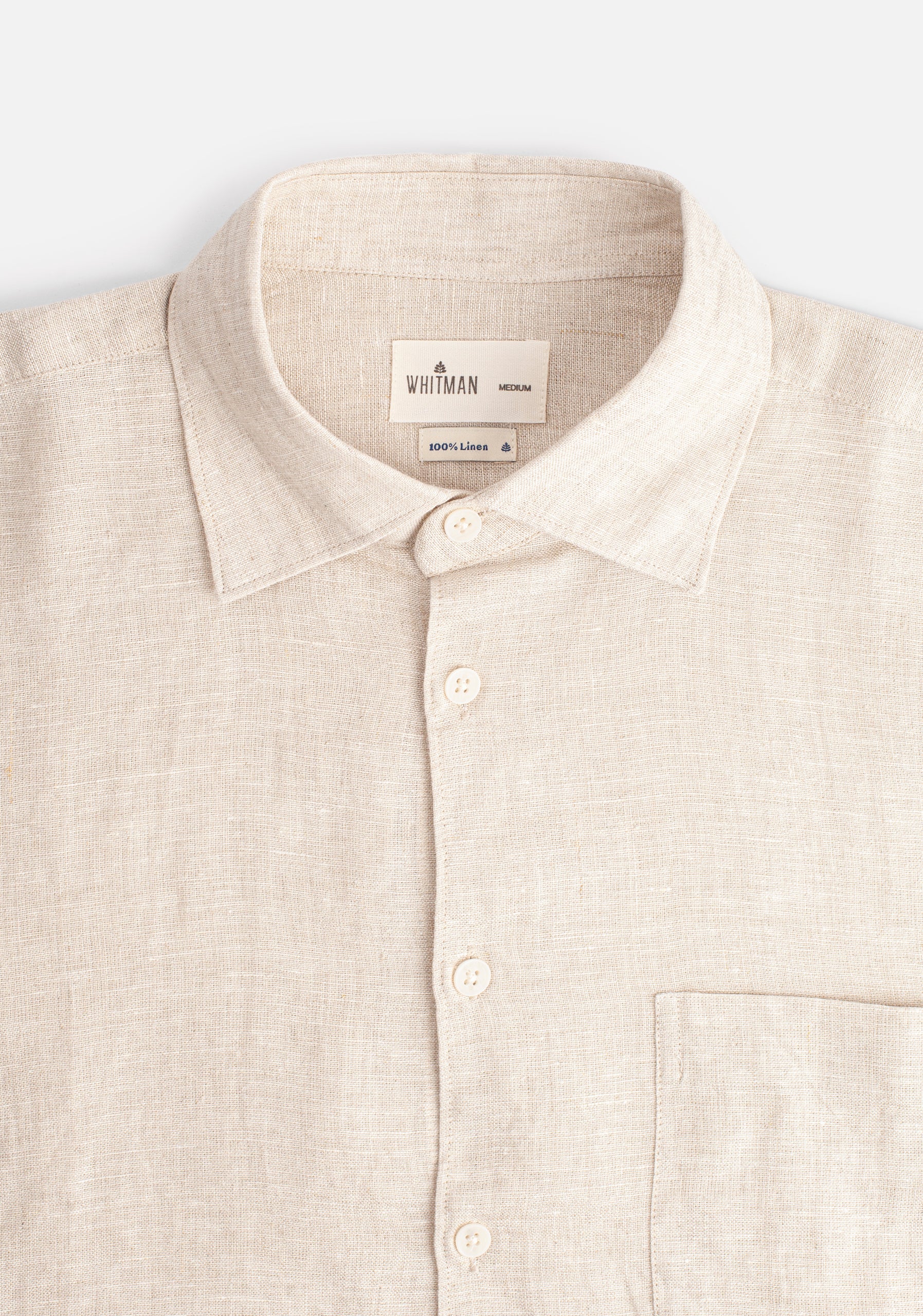 Camisa H Boxy Lino Unicolor Bols Avena