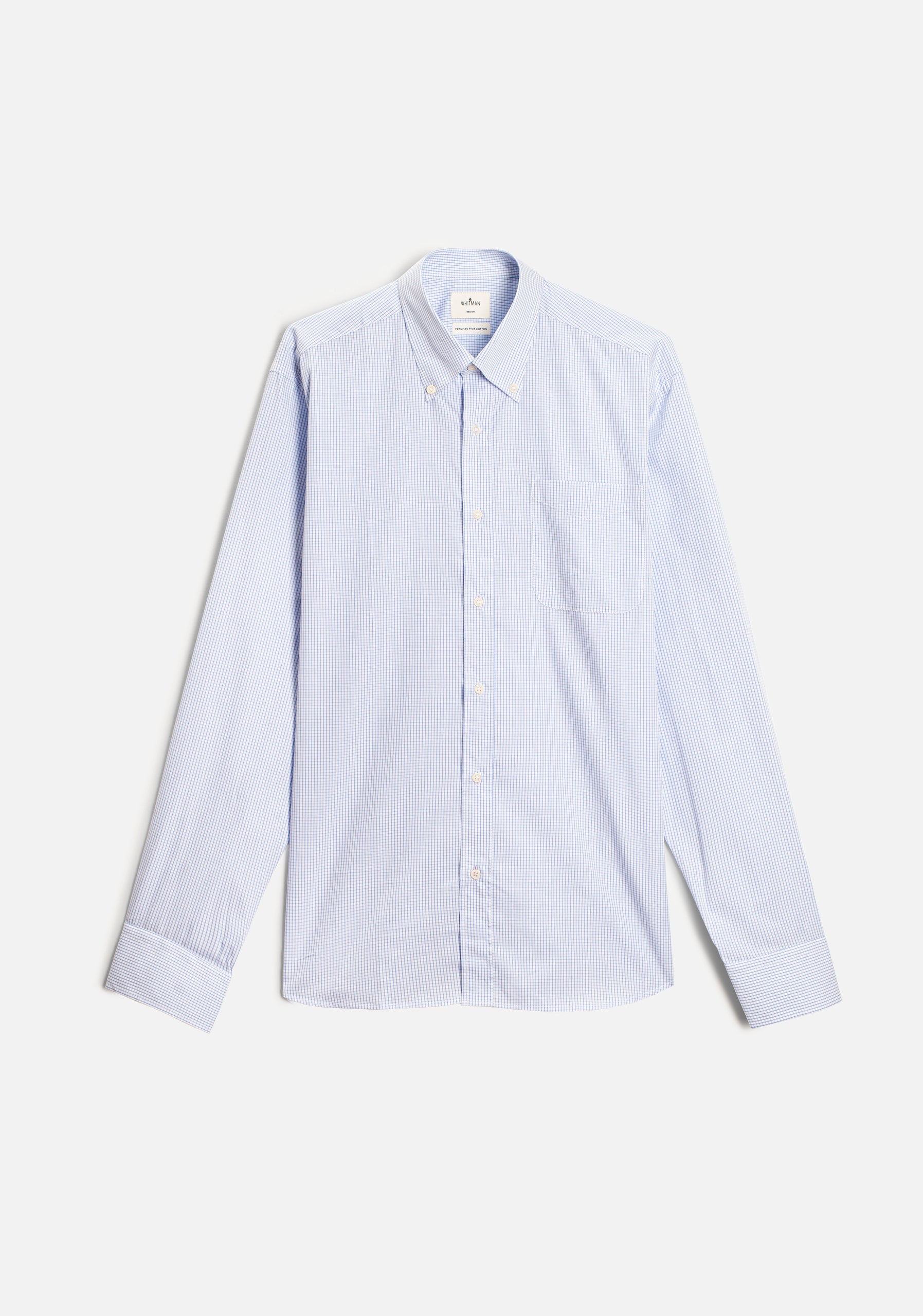 Camisa H CBD Cuadros Peq Azul Claro
