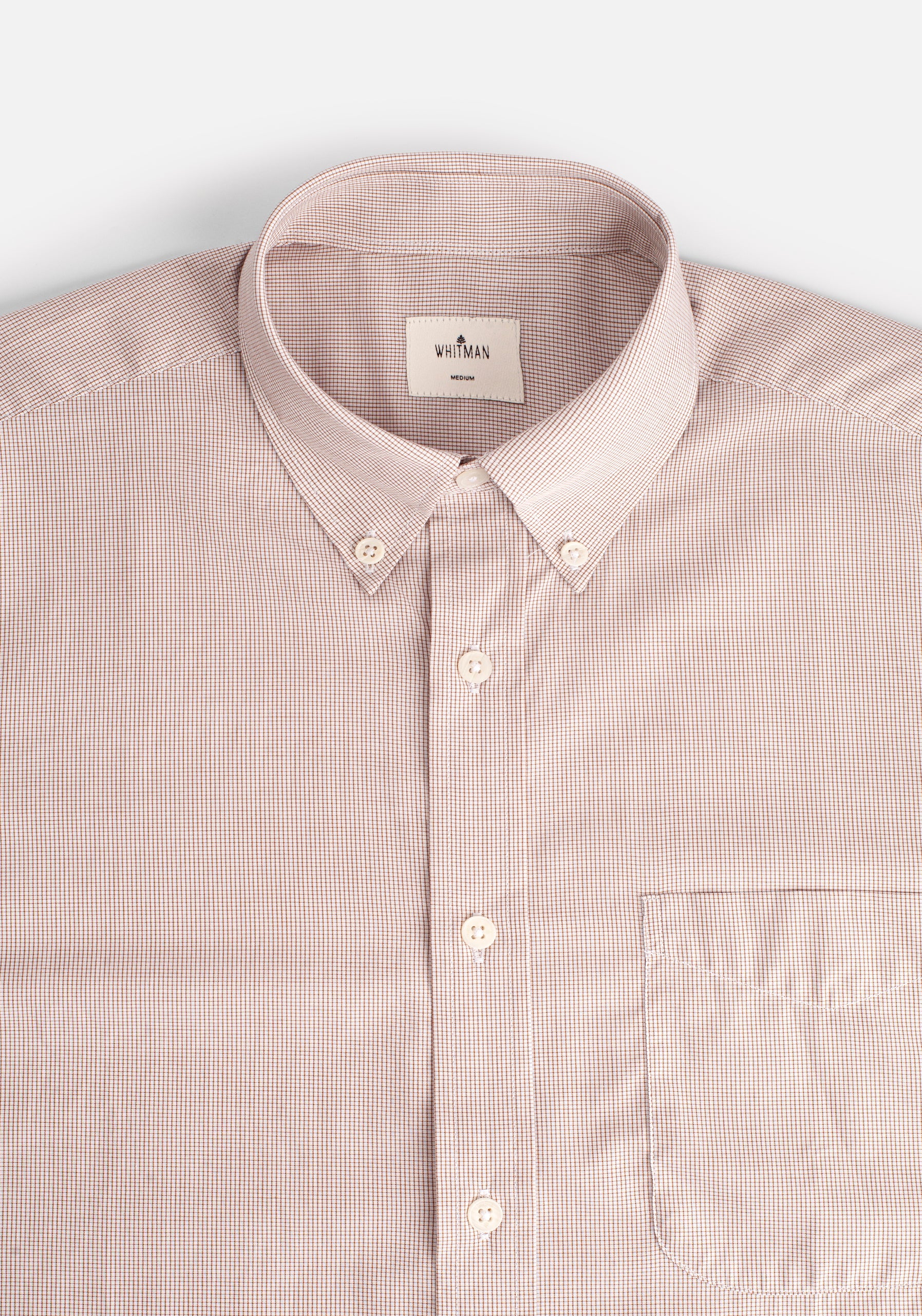 Camisa H CBD Bols. Cuadros Peq. Café Claro