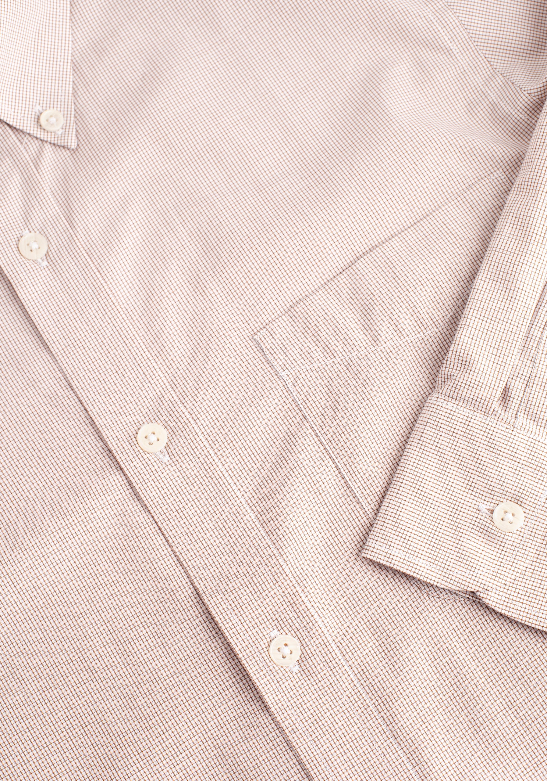 Camisa H CBD Bols. Cuadros Peq. Café Claro