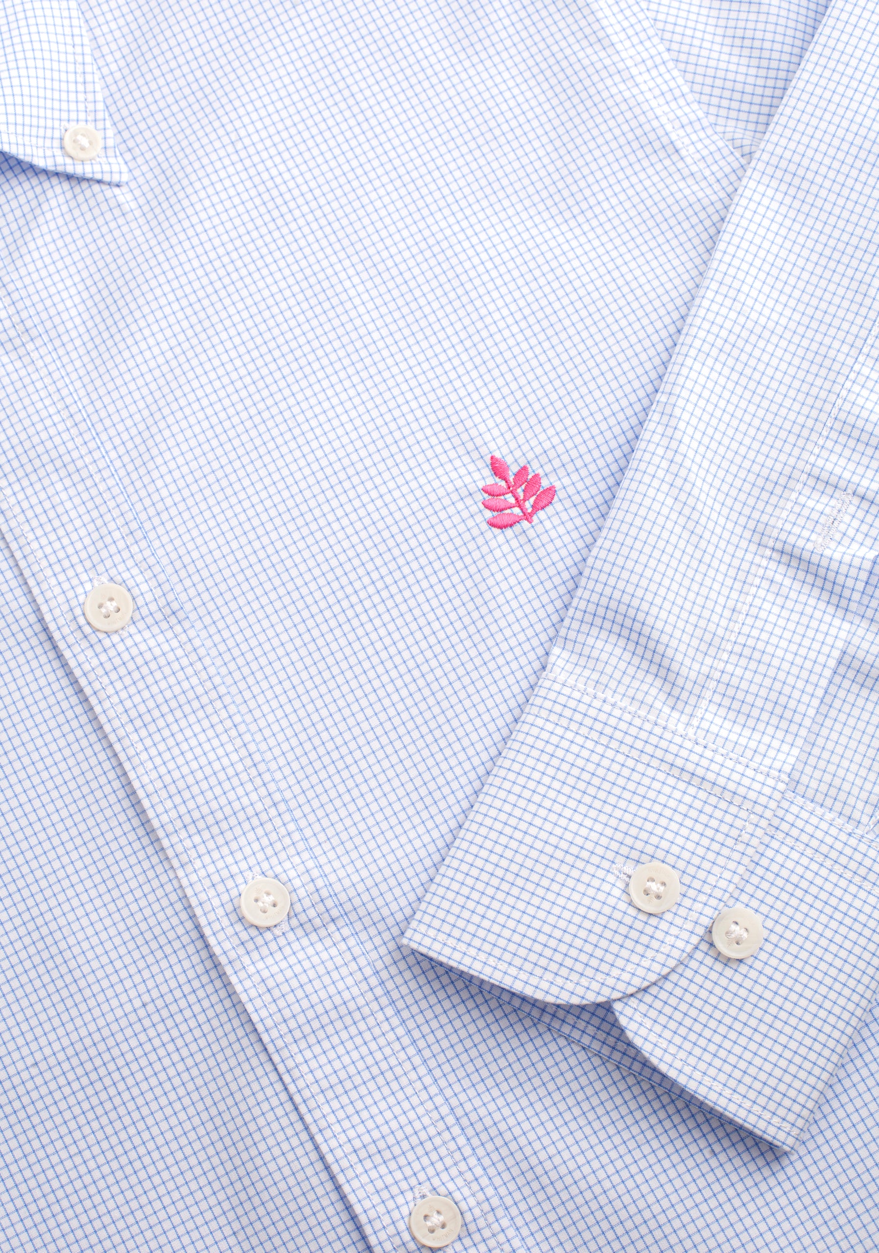 Camisa H CBD Cuadros Peq. L-Fuc Azul Claro