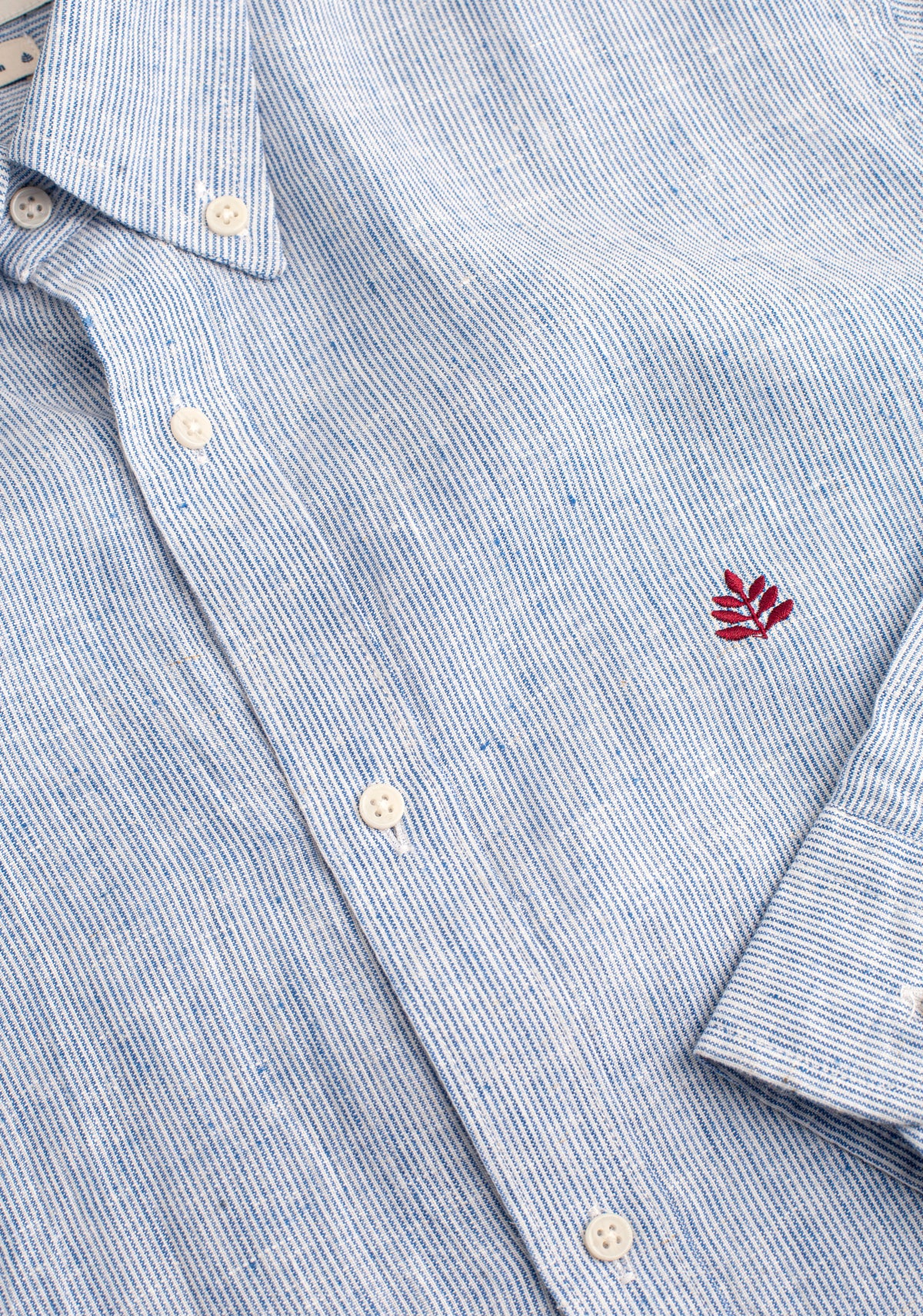 Camisa H CBD Lino L-Vin Rayas Azul Claro-Blanco